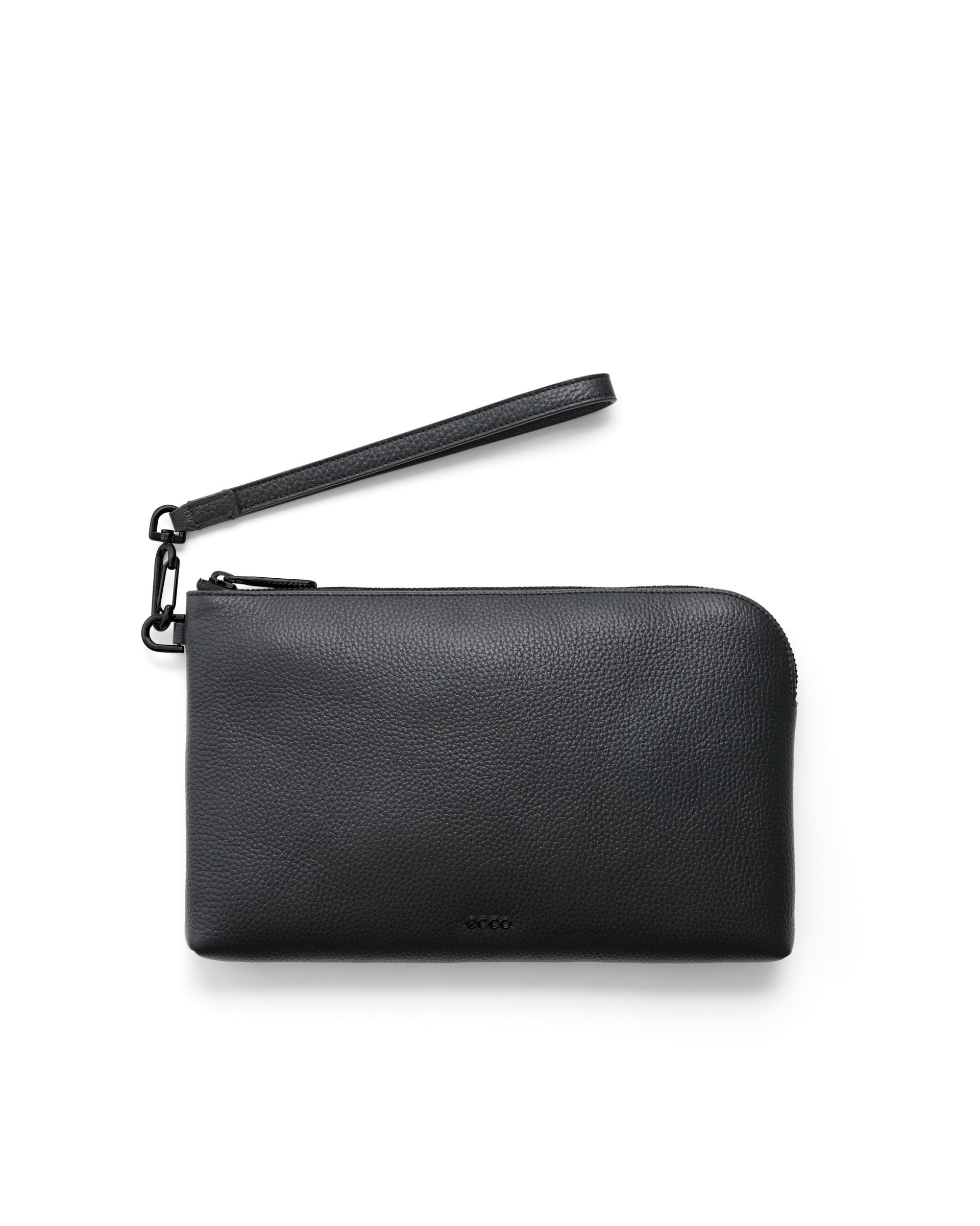 Usnjena pisemska torbica ECCO® Wristlet - Črna - Main