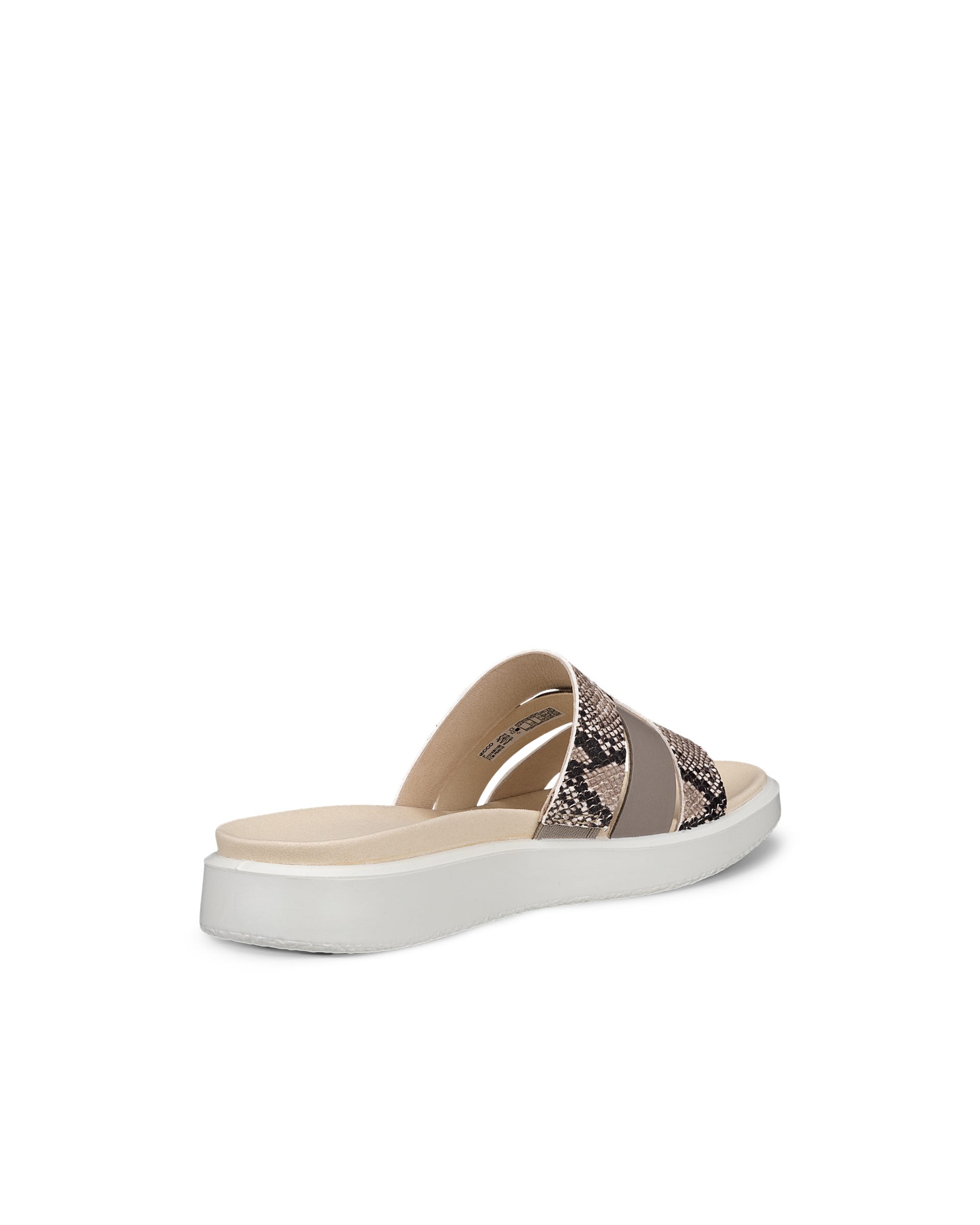 Women's ECCO® Flowt Leather Slide - Gray - Back