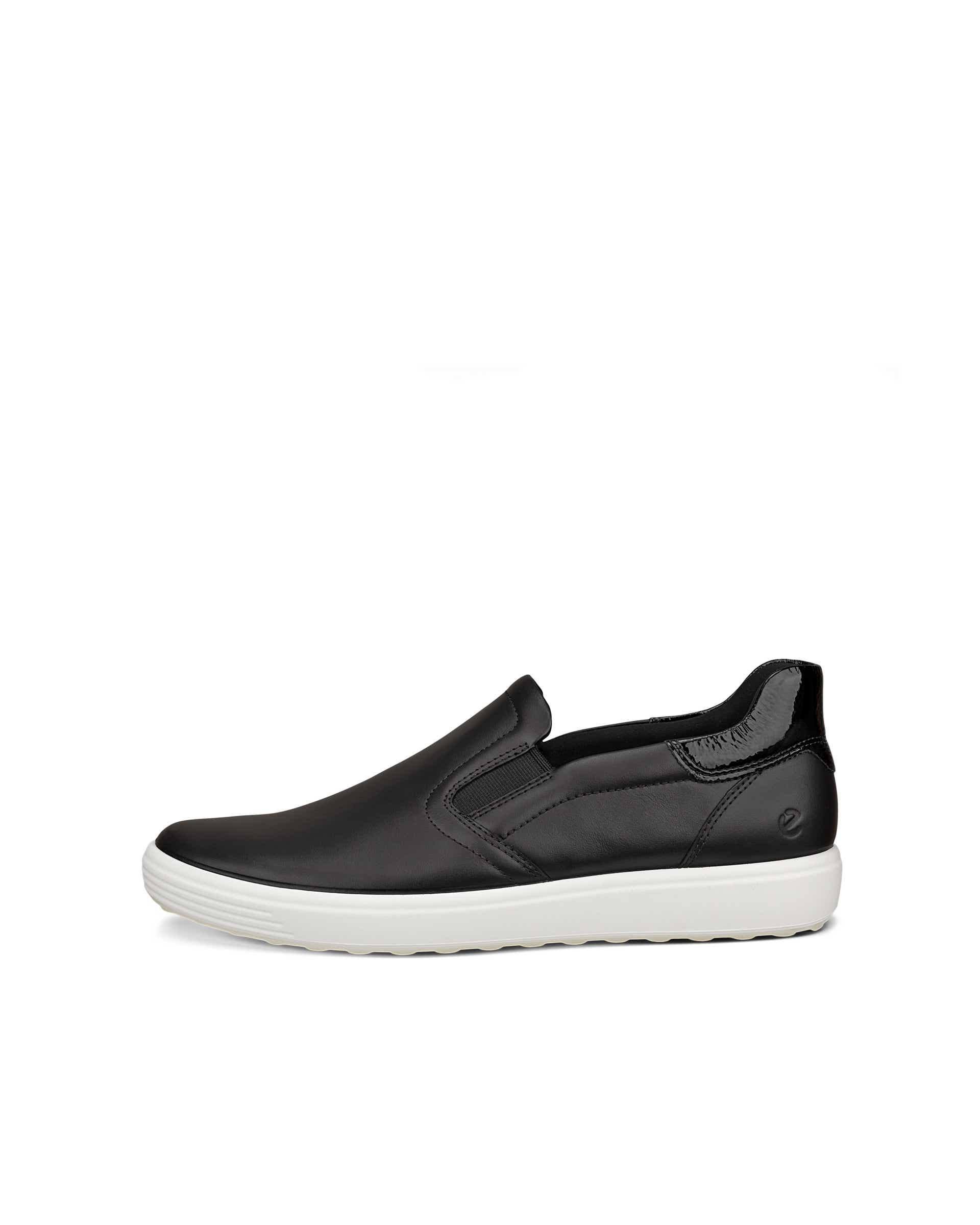 ECCO SOFT 7 SLIP ON Women ウィメンズ レザースニーカー - ブラック - Outside