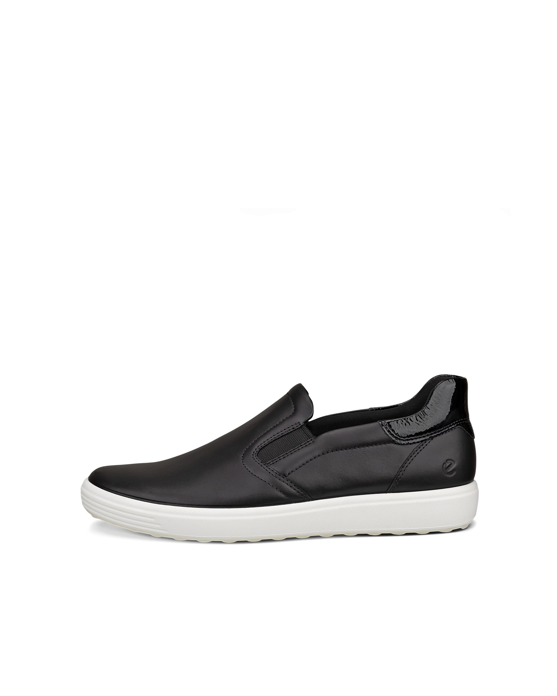 ECCO SOFT 7 SLIP ON Women ウィメンズ レザースニーカー - ブラック - Outside