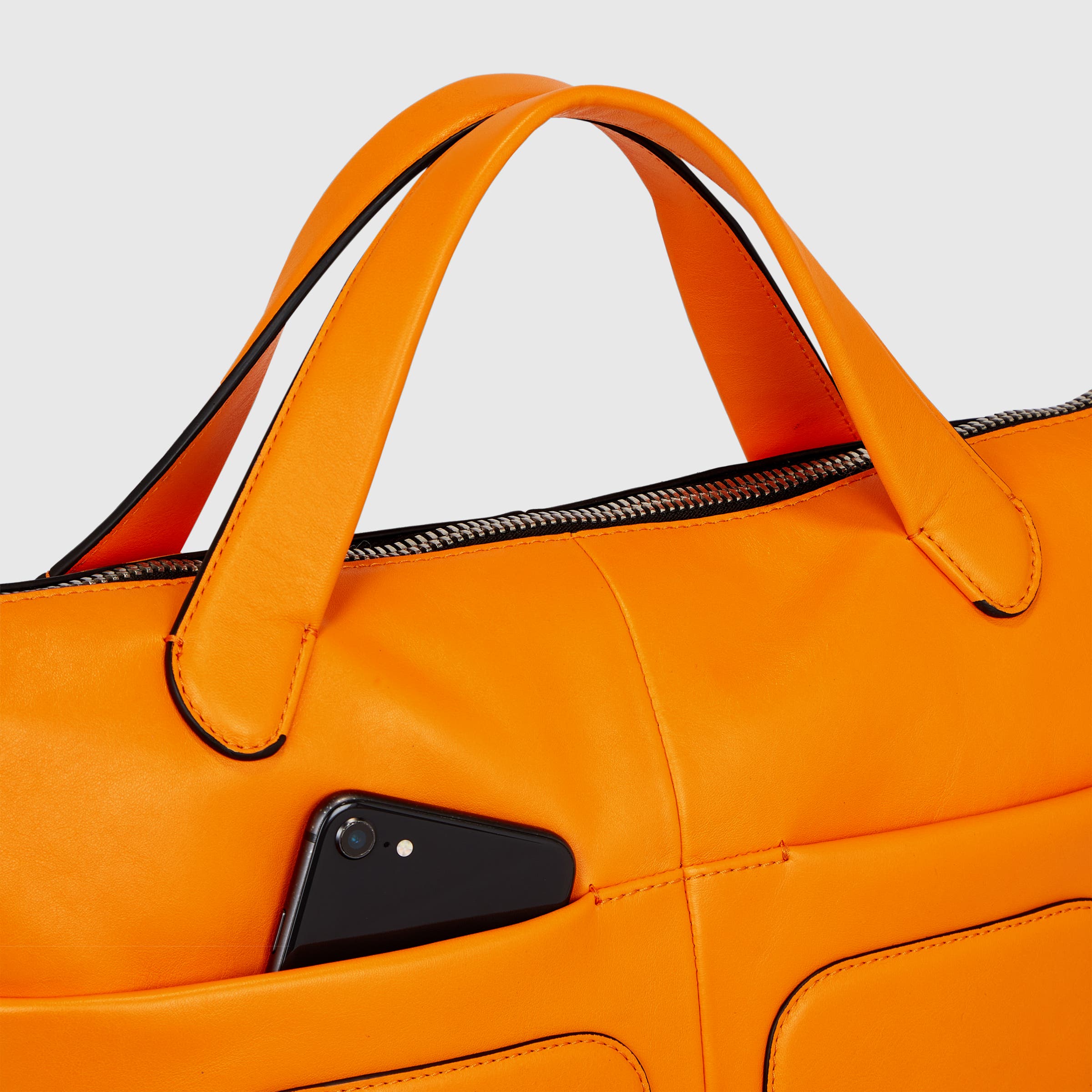 ECCO® E Leather Tote Bag - Orange - Detail-2