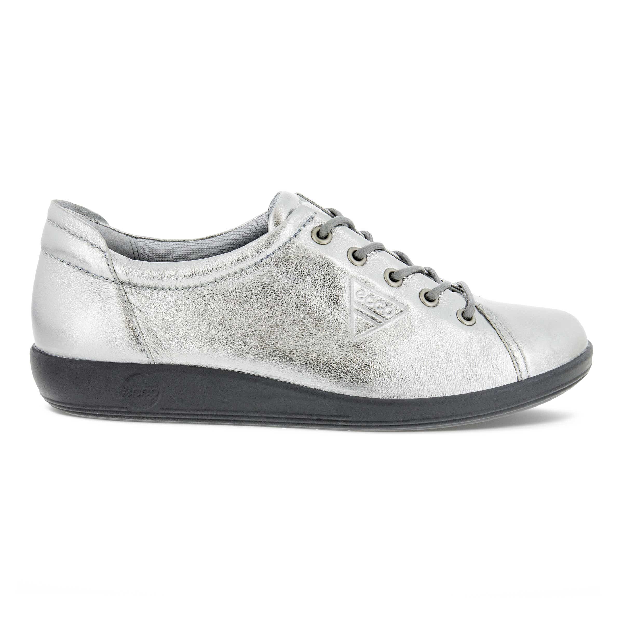 Women's ECCO® Soft 2.0 Leather Walking Shoe - Metallics - Outside