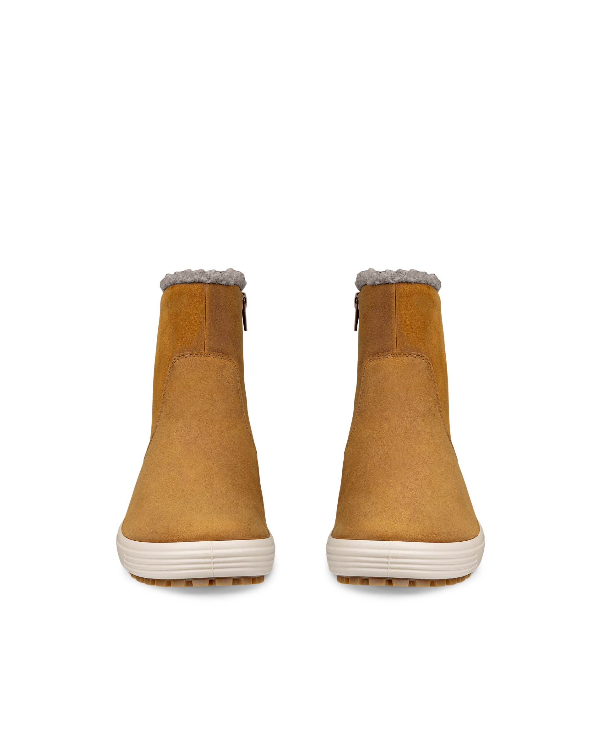 ECCO® Soft 7 Tred ženske srednje čizme od nubuka - Smeđa - Front pair