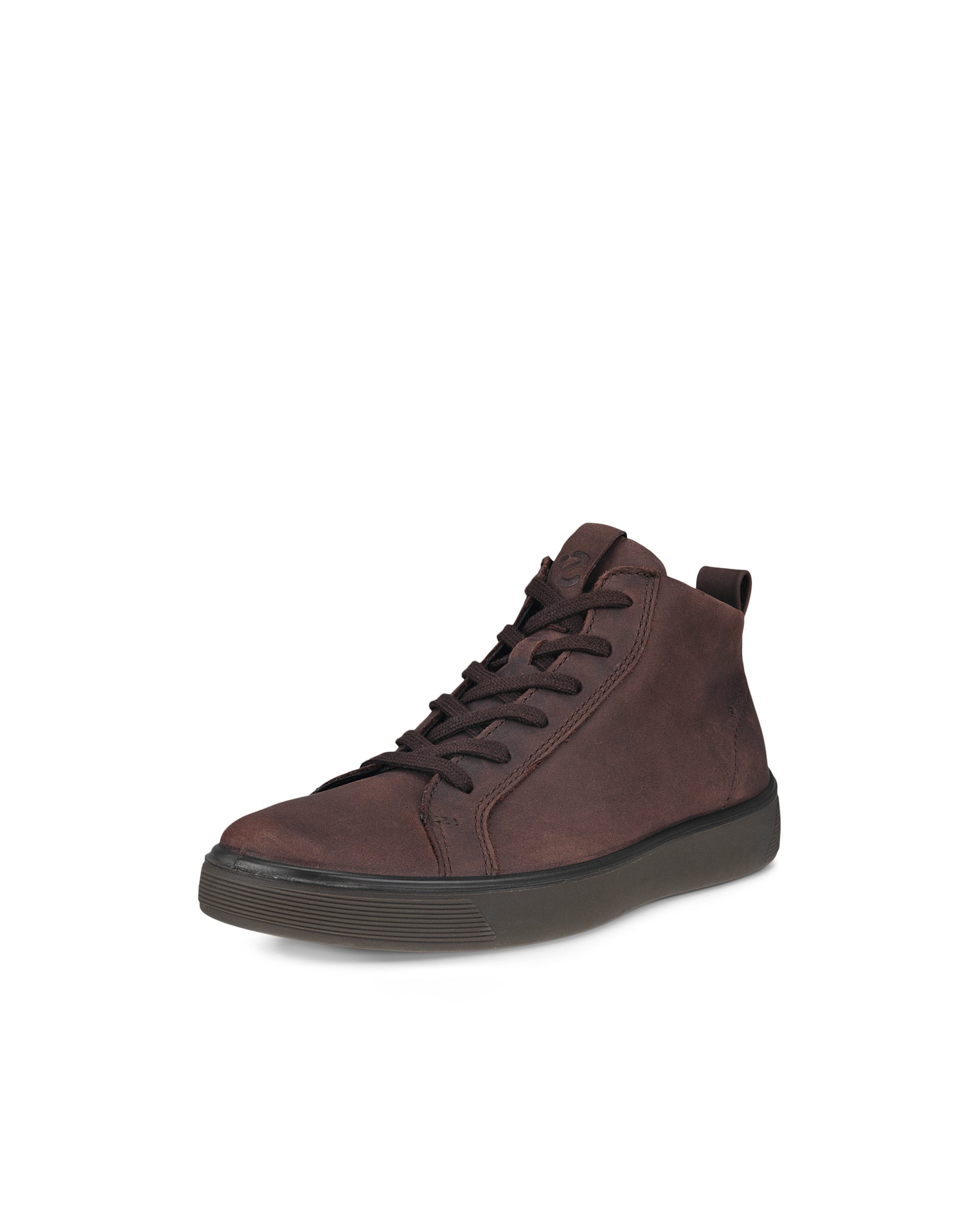 Men's ECCO® Street Tray Nubuck Gore-Tex High-Top Sneaker - Brown - Main