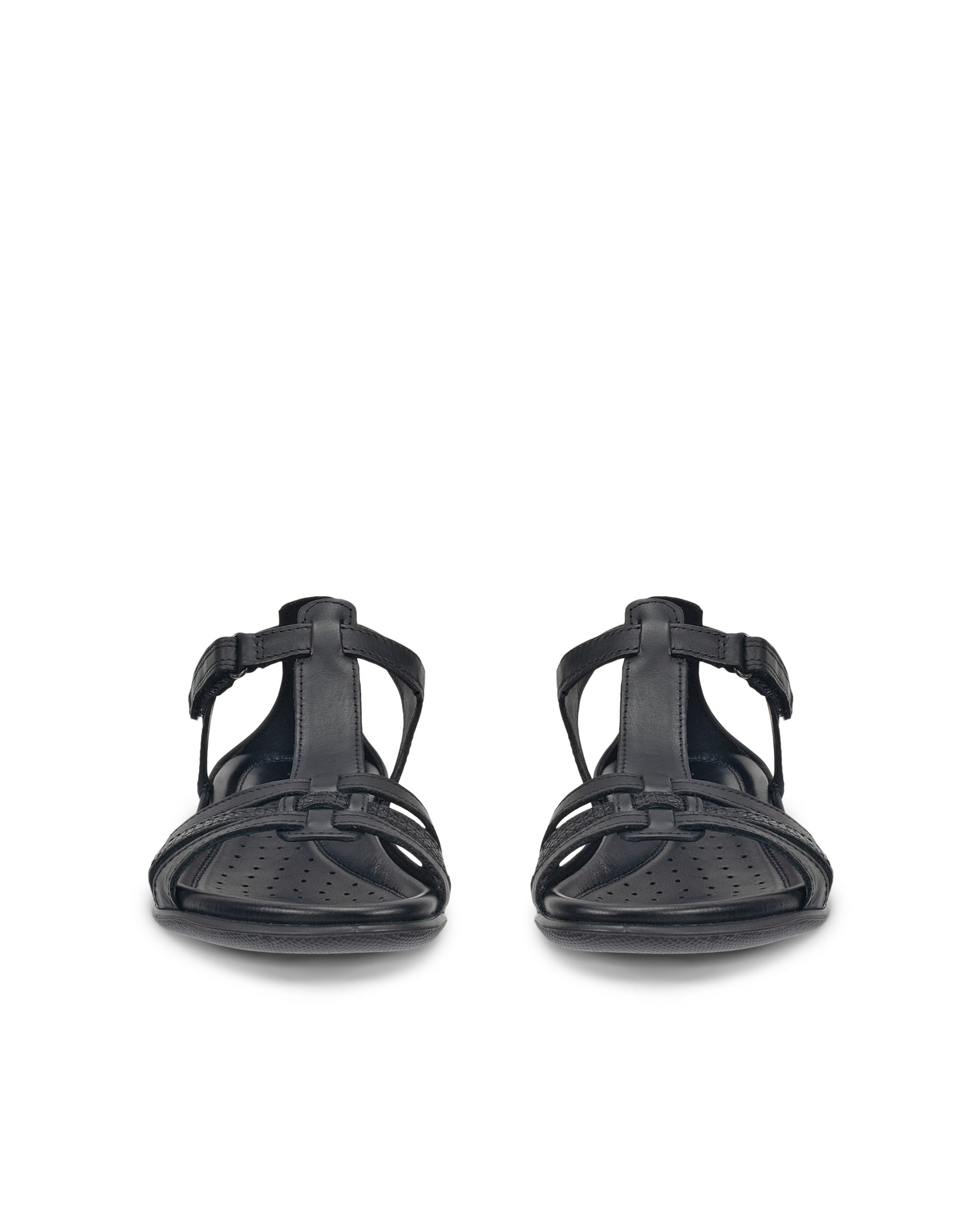 Women's ECCO® Flash Leather T-Bar Sandal - Black - Outside