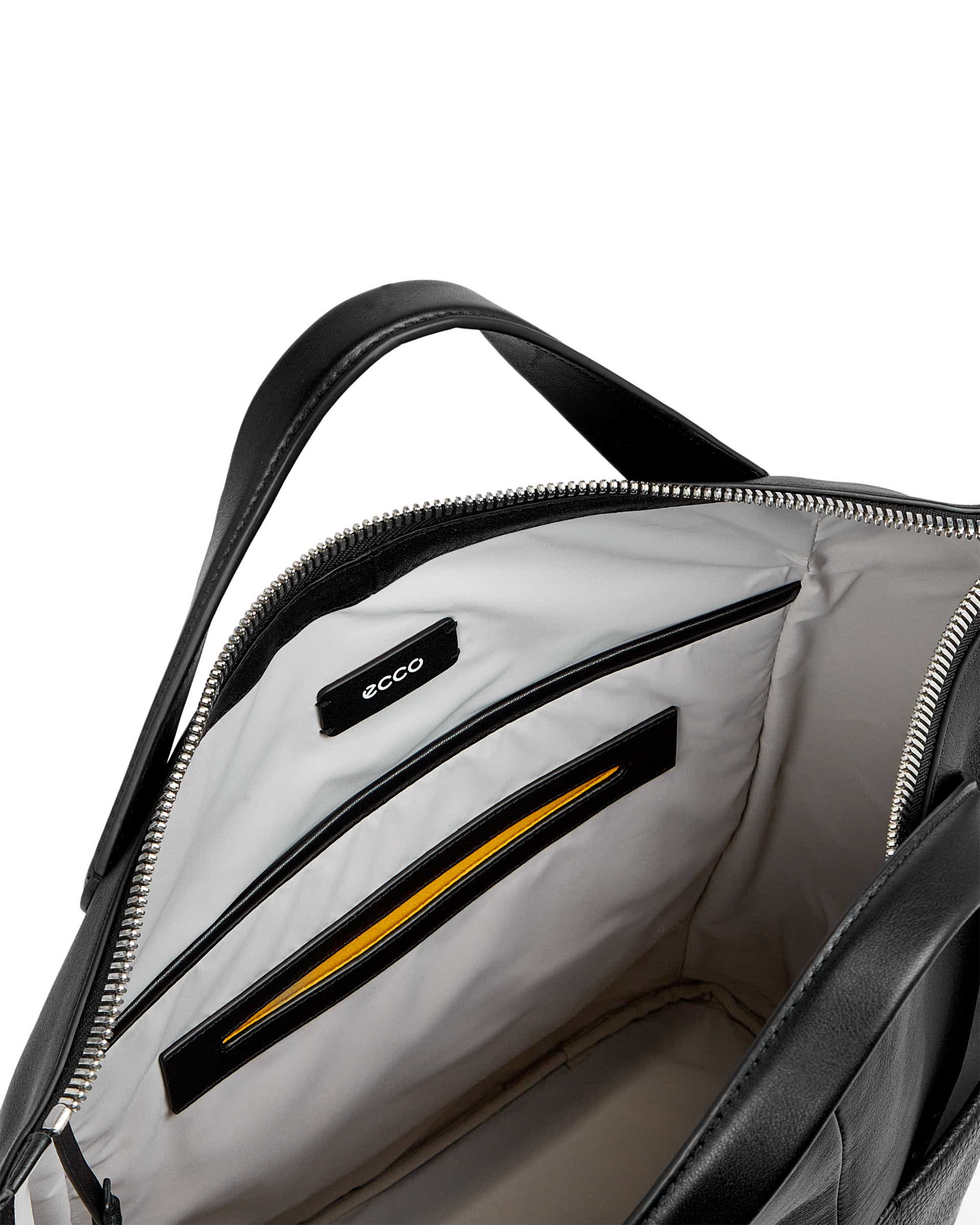 ECCO® Textureblock Leather Tote Bag - Black - Inside