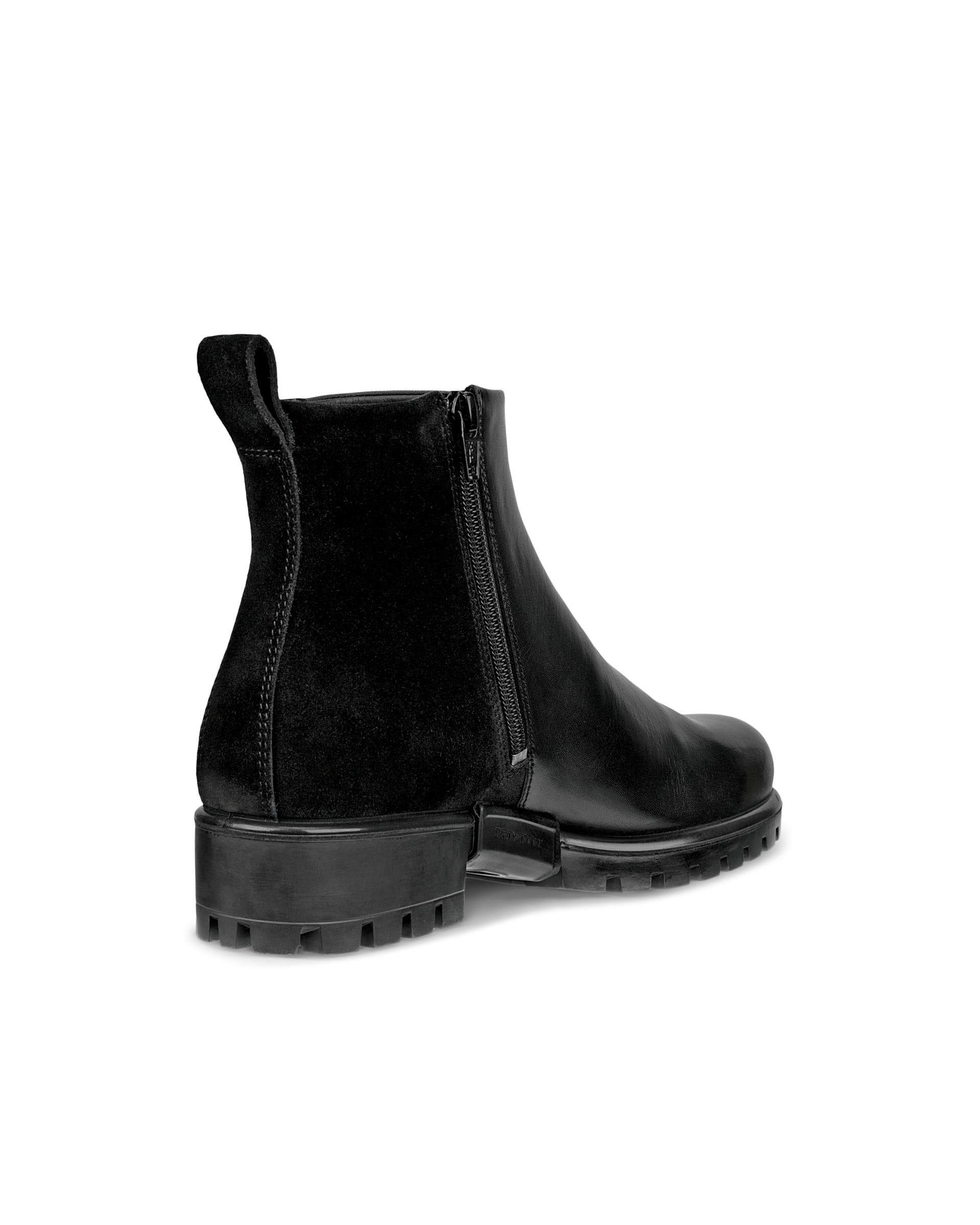 Women's ECCO® Modtray Leather Ankle Boot - Black - Back