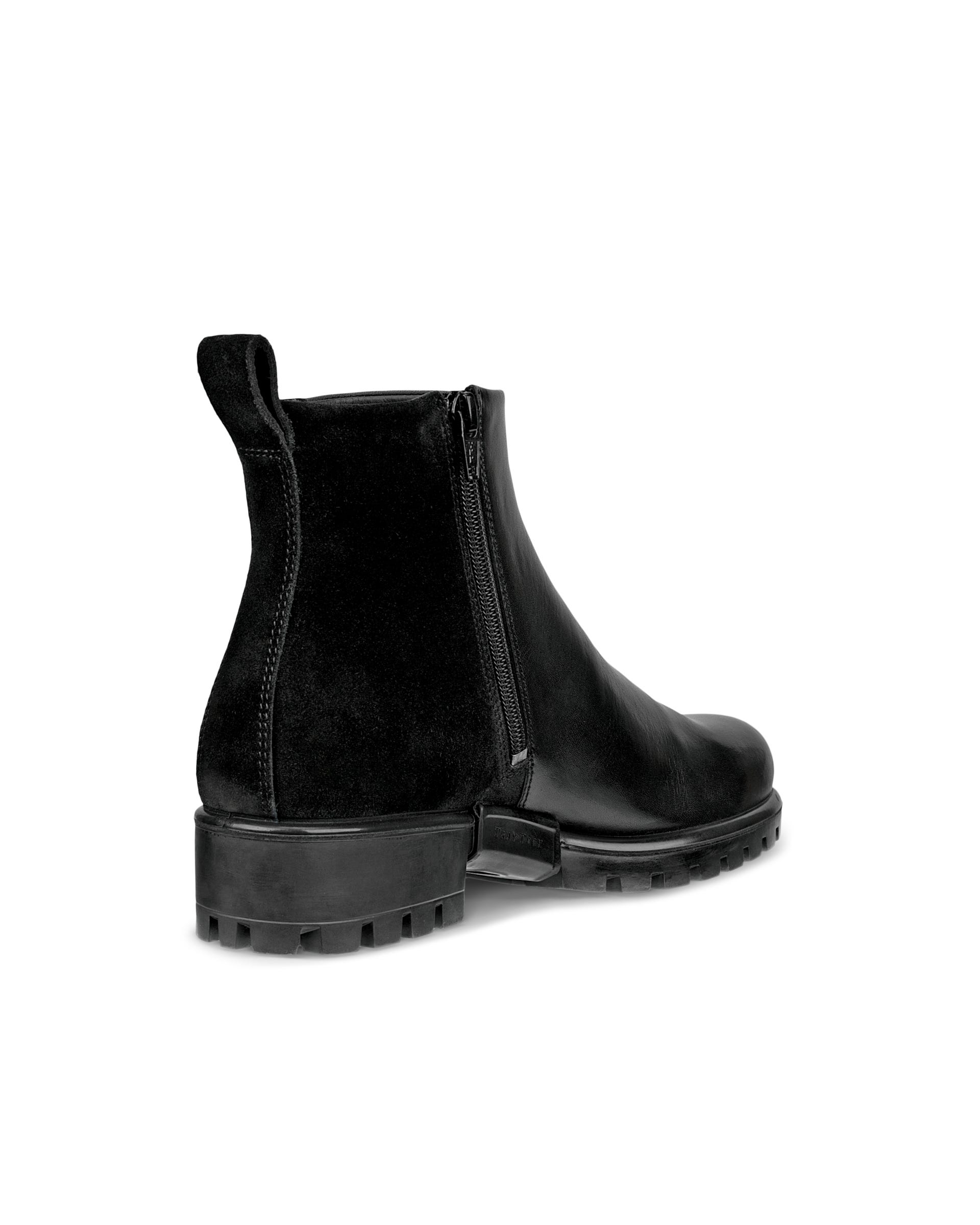 Women's ECCO® Modtray Leather Ankle Boot - Black - Back