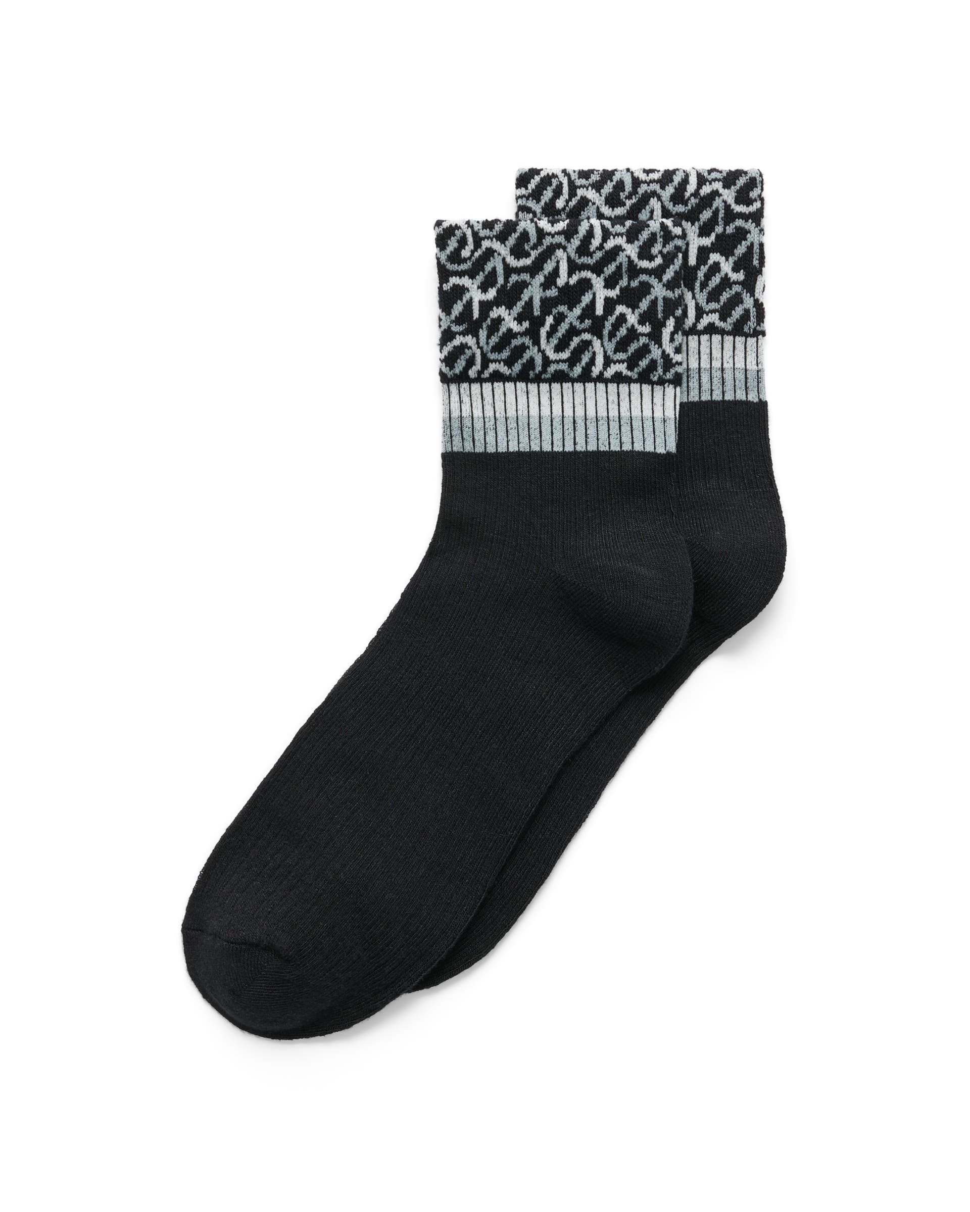 ECCO Vibe Wave Ankle-cut Socks Logos - Black - Main