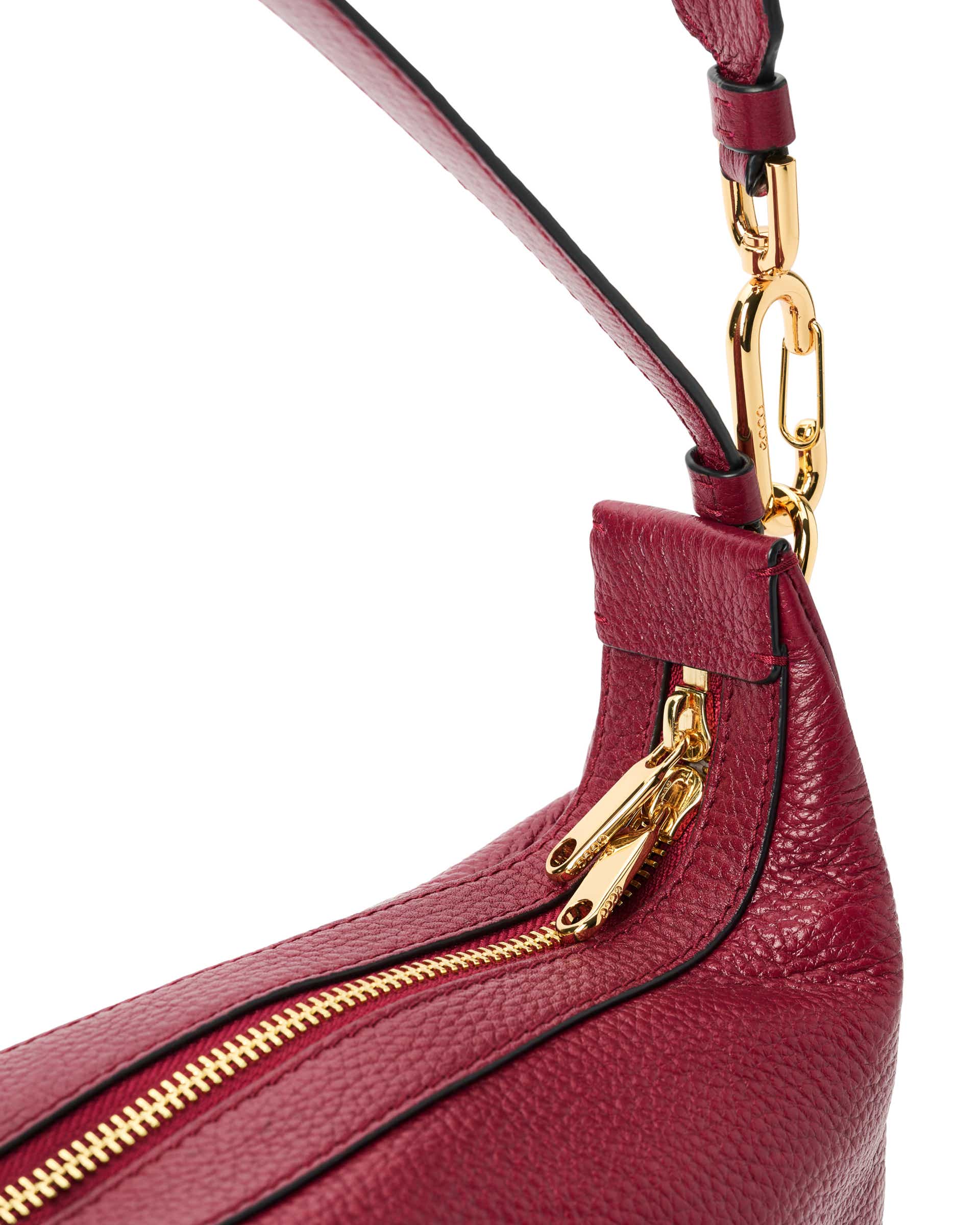 ECCO® Small Hobo Leather Shoulder & Crossbody Bag - Red - Detail-1