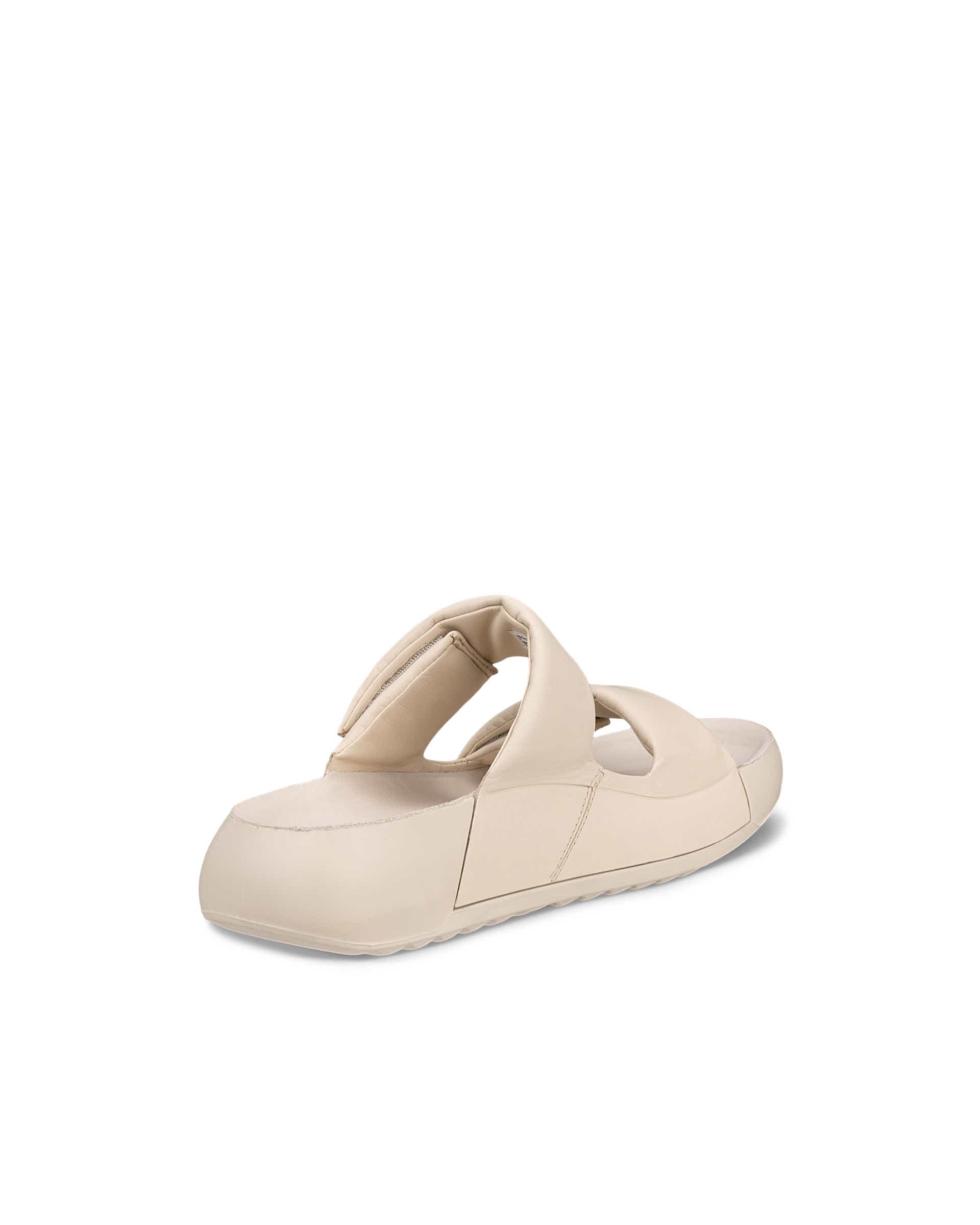 Women's ECCO® Cozmo PF Leather Two Strap Sandal - Beige - Back