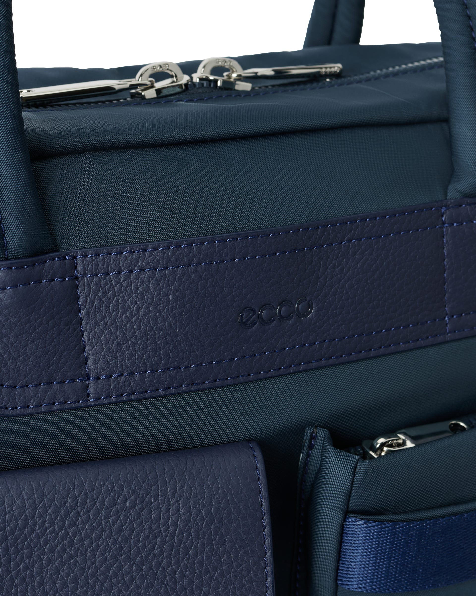 ECCO® Voyager - Leather Travel 12hr Folio Bag - Blue - Detail-1