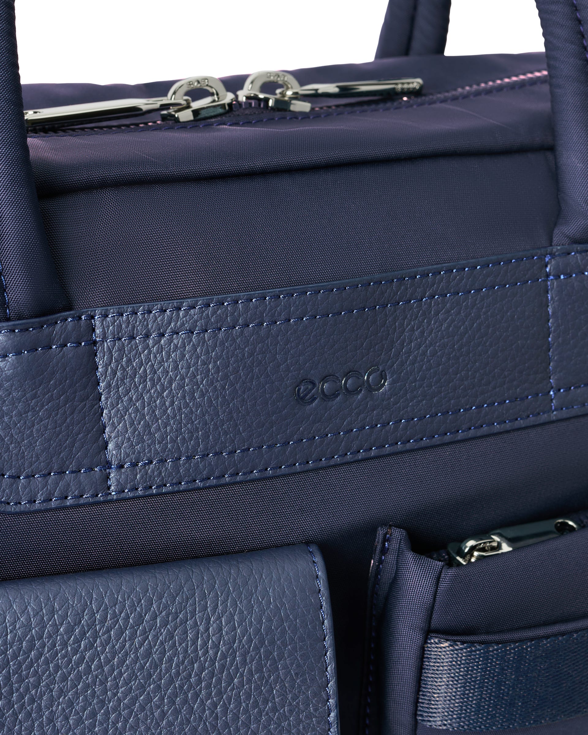 ECCO® Voyager - Leather Travel 12hr Folio Bag - Blue - Detail-1