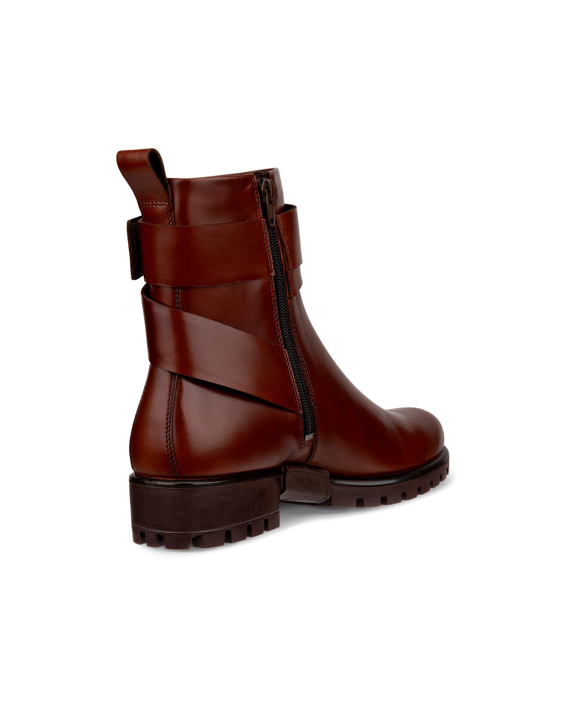 Women's ECCO® Modtray Leather Ankle Boot - Brown - Back