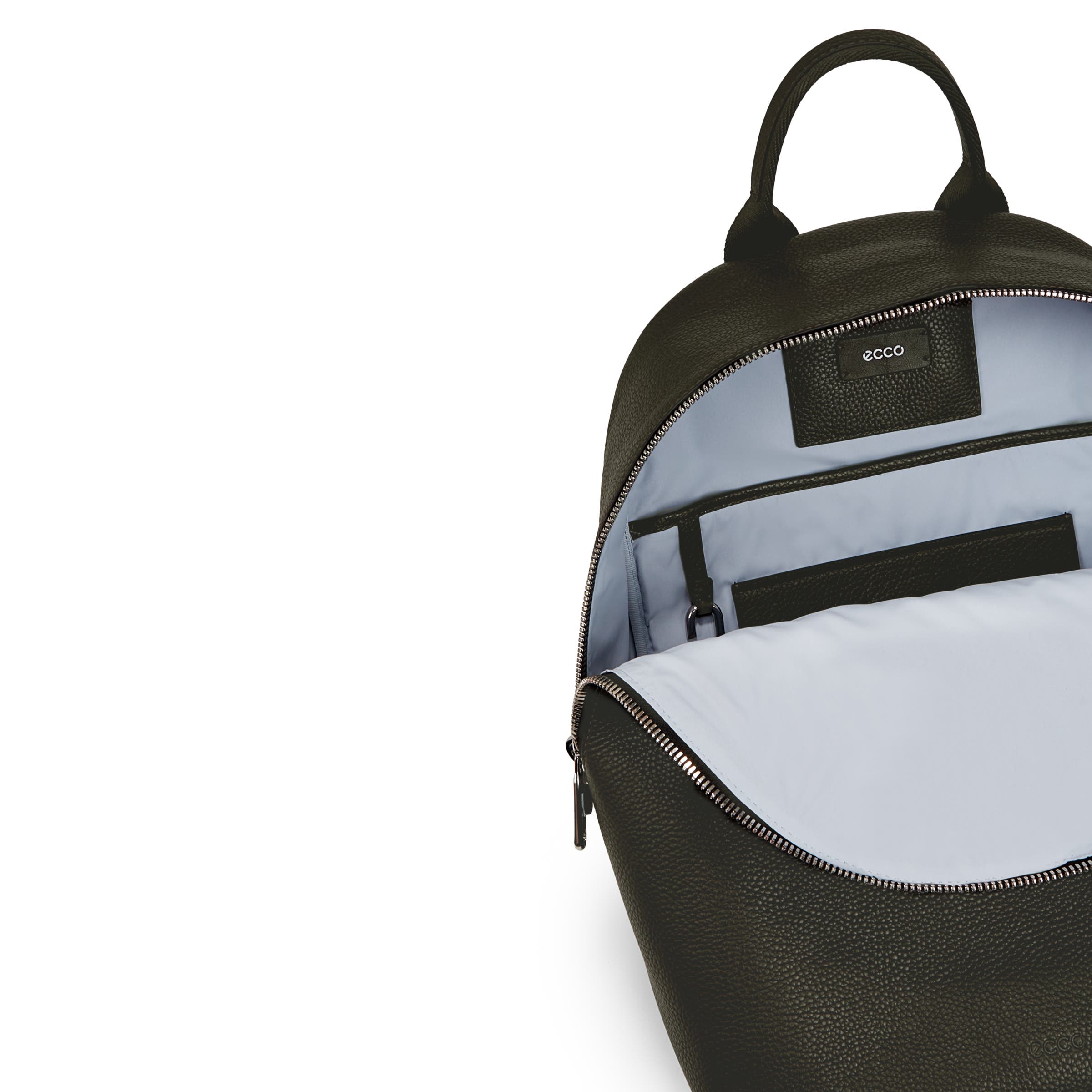 ECCO® Round Pack Large Leather Backpack - Green - Inside