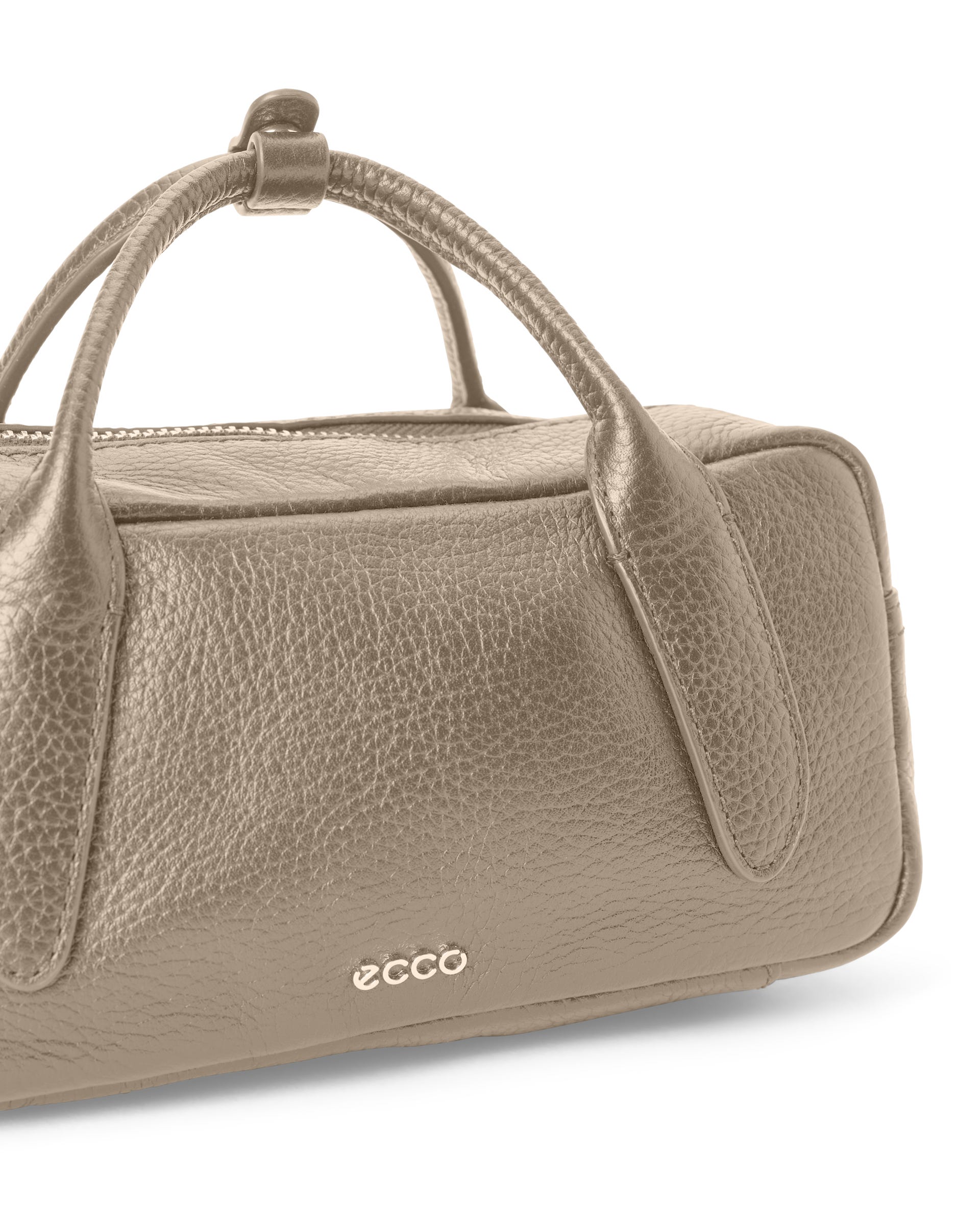 Skórzana torebka przez ramię ECCO® Bowling Bag - Beżowy - Detail-1