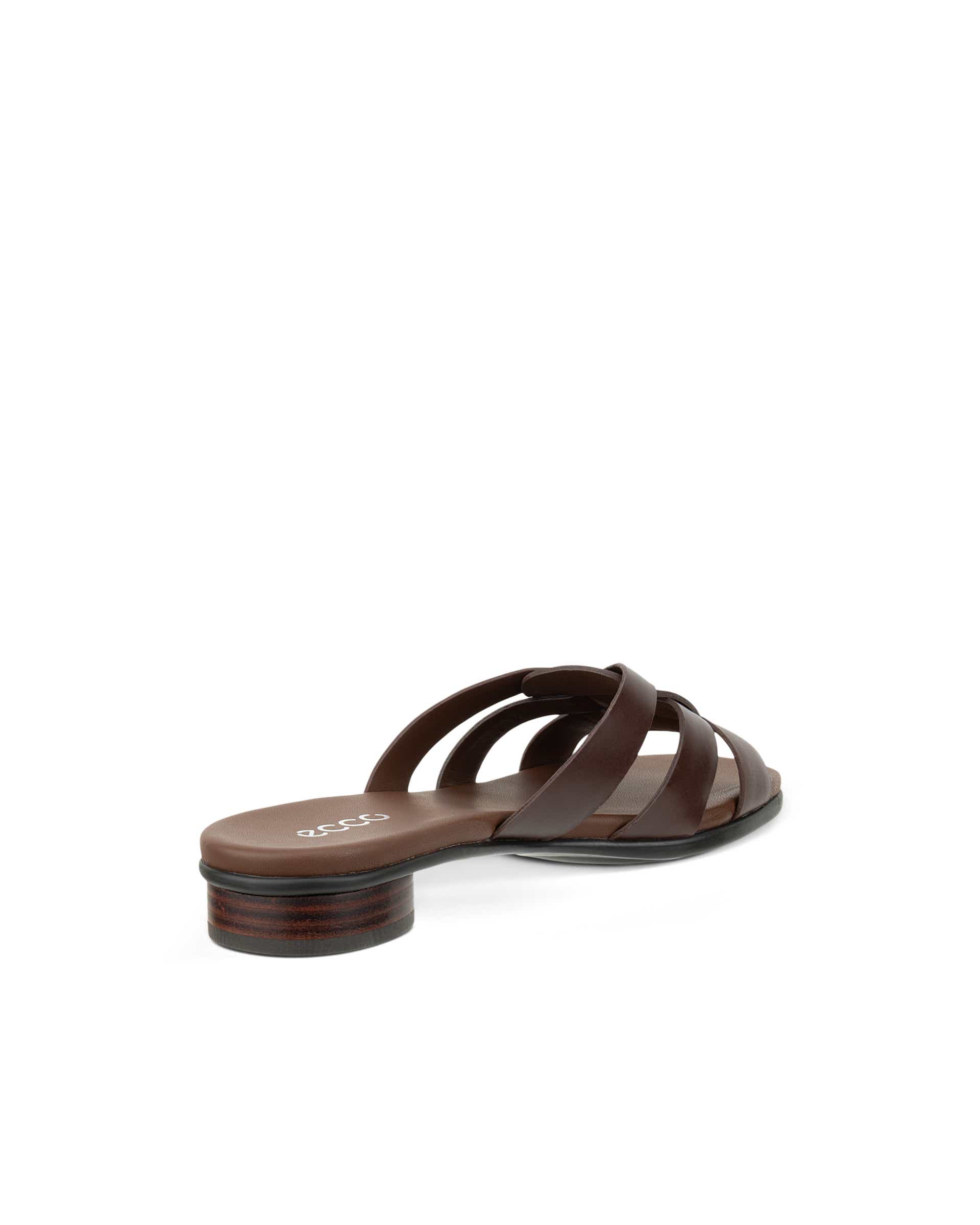 Dámské kožené pantofle s překříženým páskem ECCO® SCULPTED ALBA 25 - Hnědá - Back