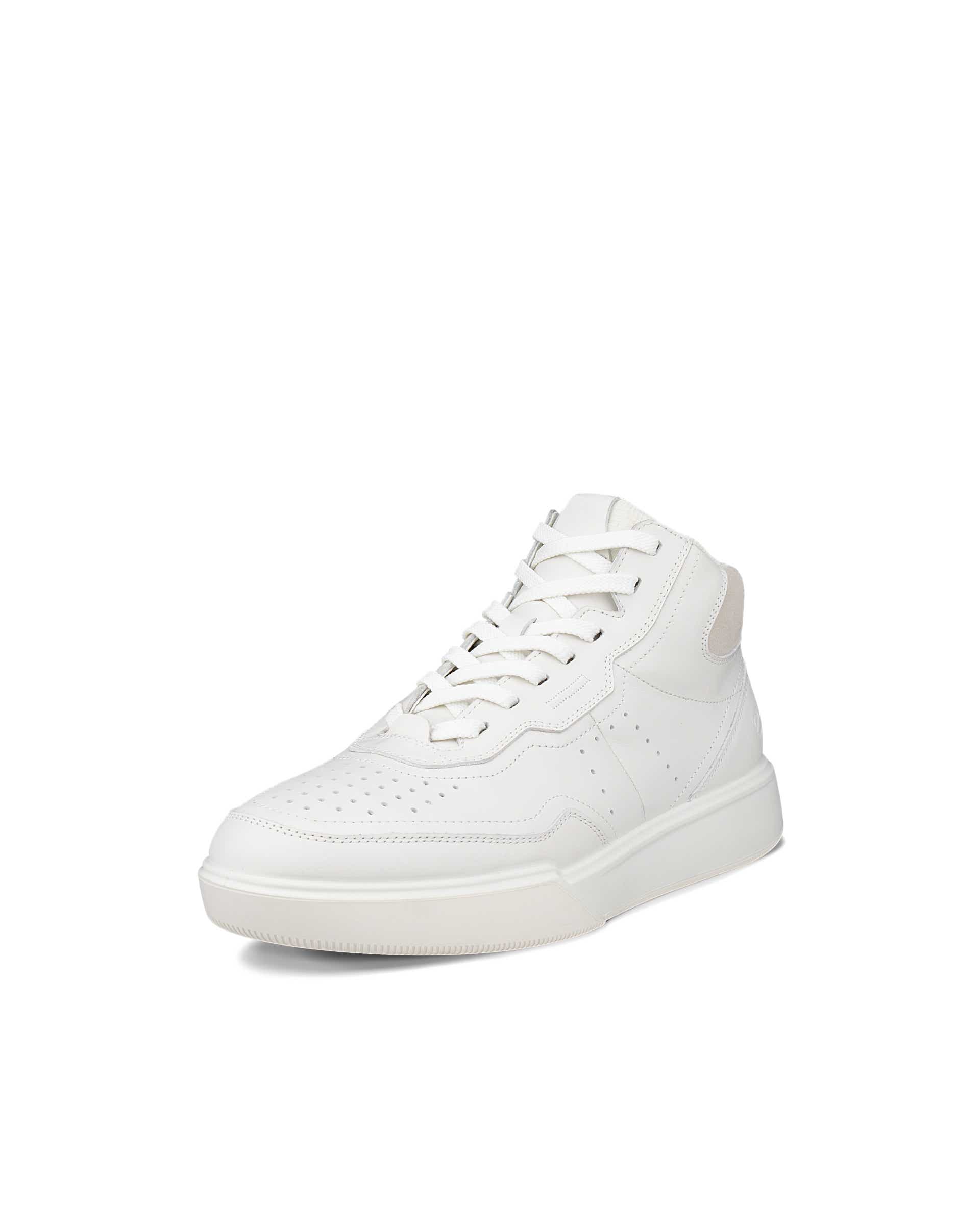 ECCO® STREET COURT dames hoge sneaker in leer - Wit - Main