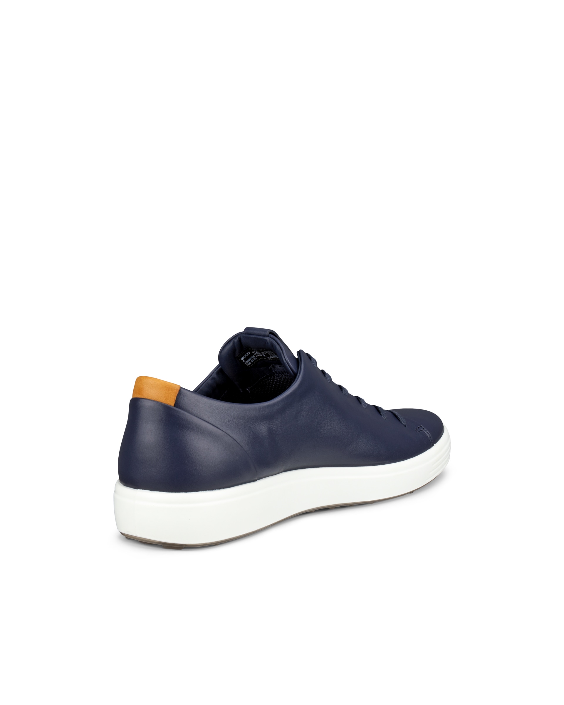 Men's ECCO® Soft 7 Leather Lace-Up Shoe - Blue - Back
