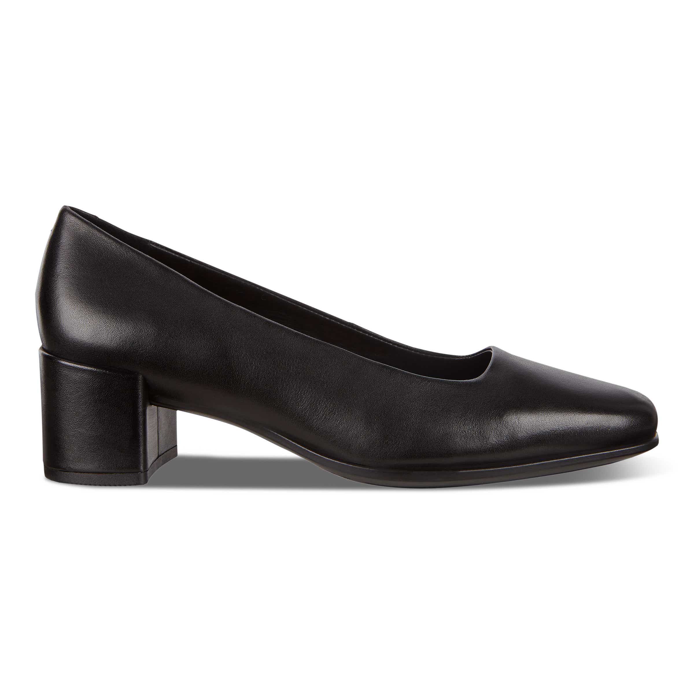 ECCO Shape 35 Squared ウィメンズ レザーハイヒールパンプス - ブラック - Outside