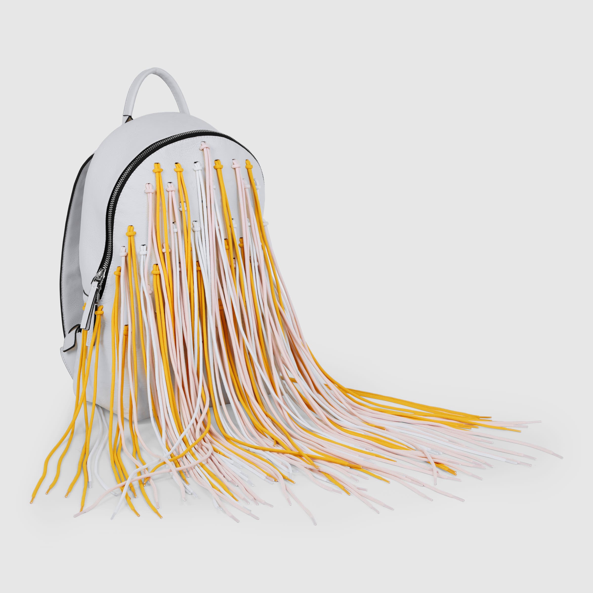 ECCO® E Leather Lace Round Backpack - White - Main