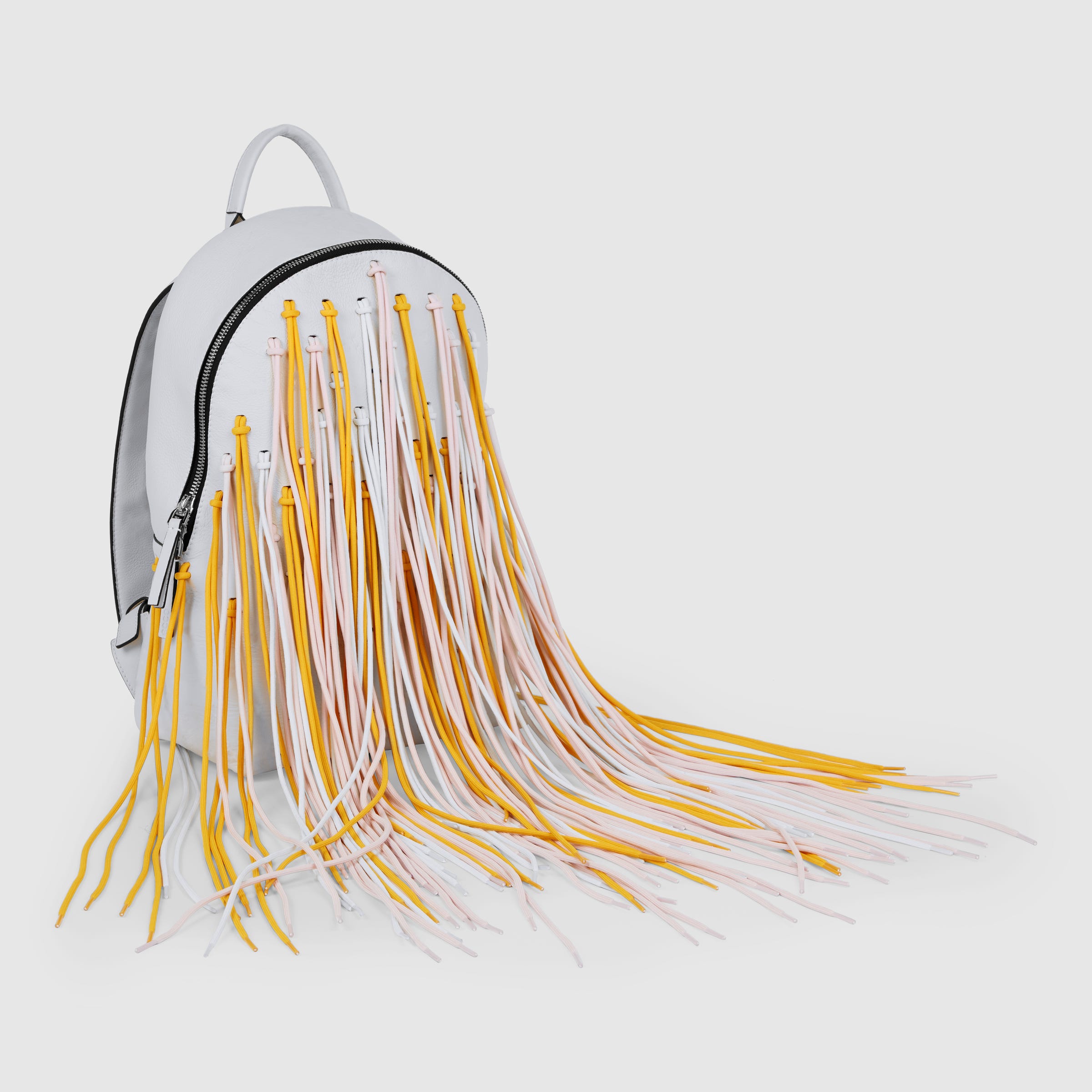 ECCO® E Leather Lace Round Backpack - White - Main