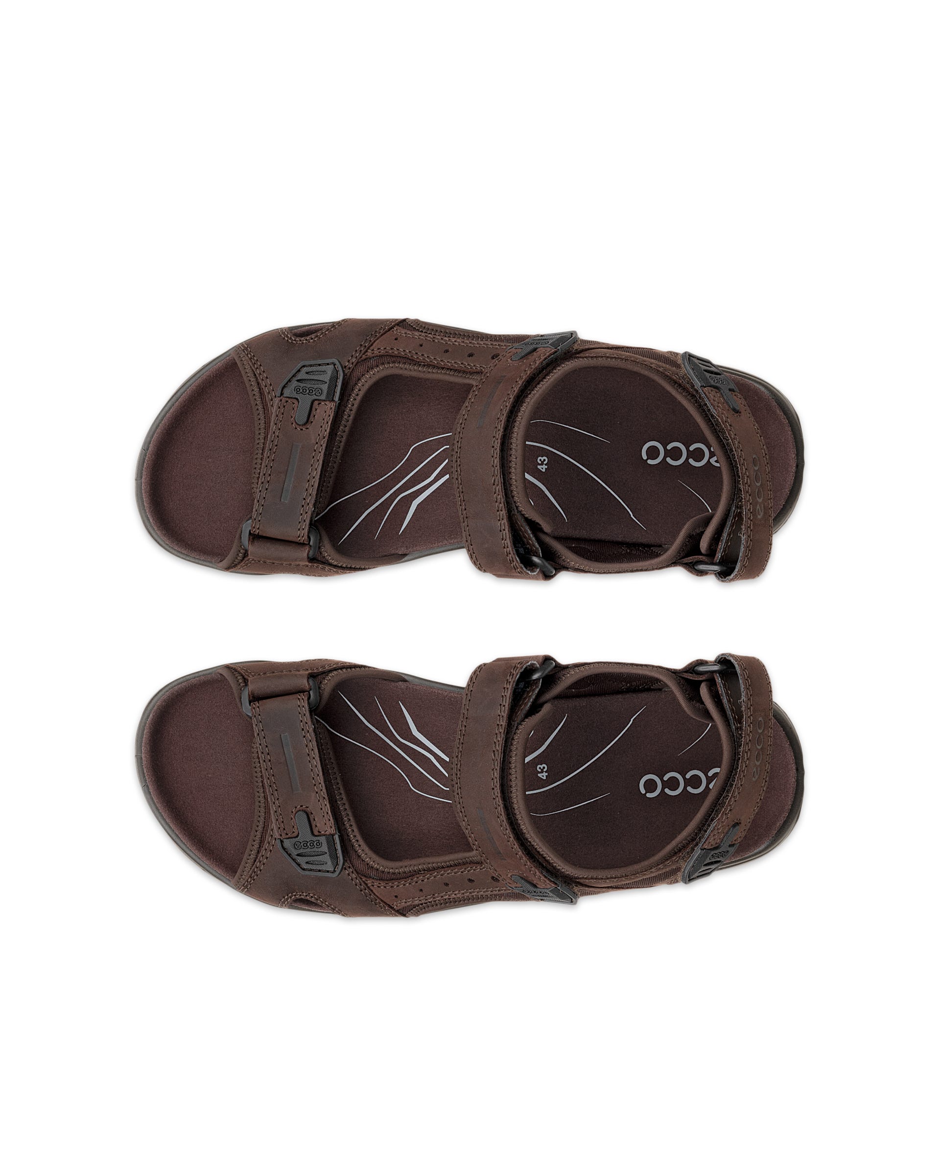 Męskie nubukowe sandały outdoor ECCO® Offroad - Brązowy - Outside