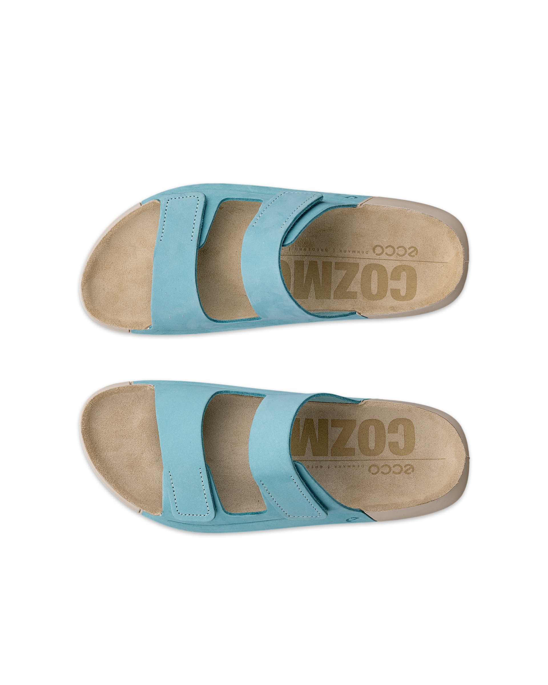 ECCO® Cozmo ženske sandale od nabuka s dvjema trakama - Plava - Top left pair