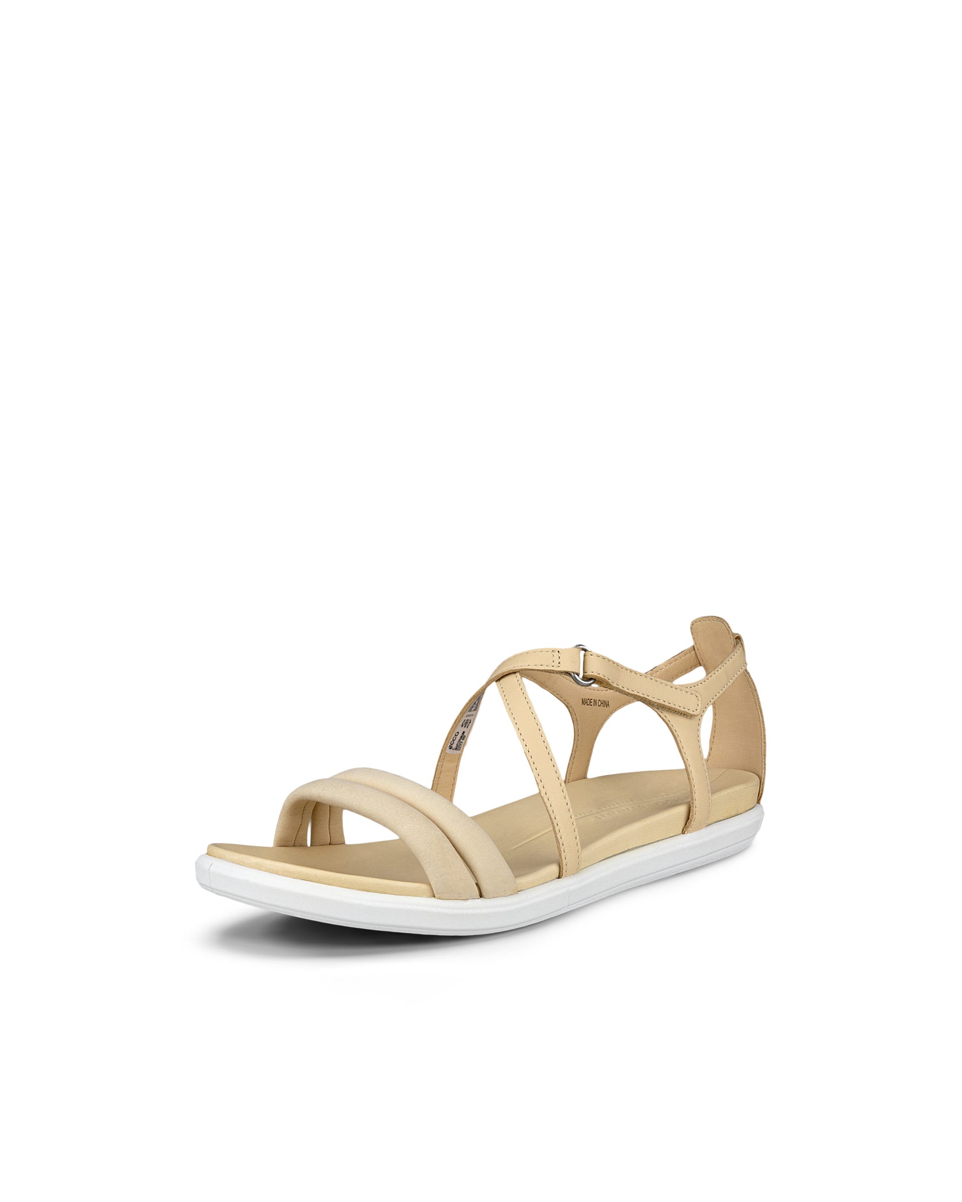 Women's ECCO® Simpil Leather Flat Sandal - Yellow - Main