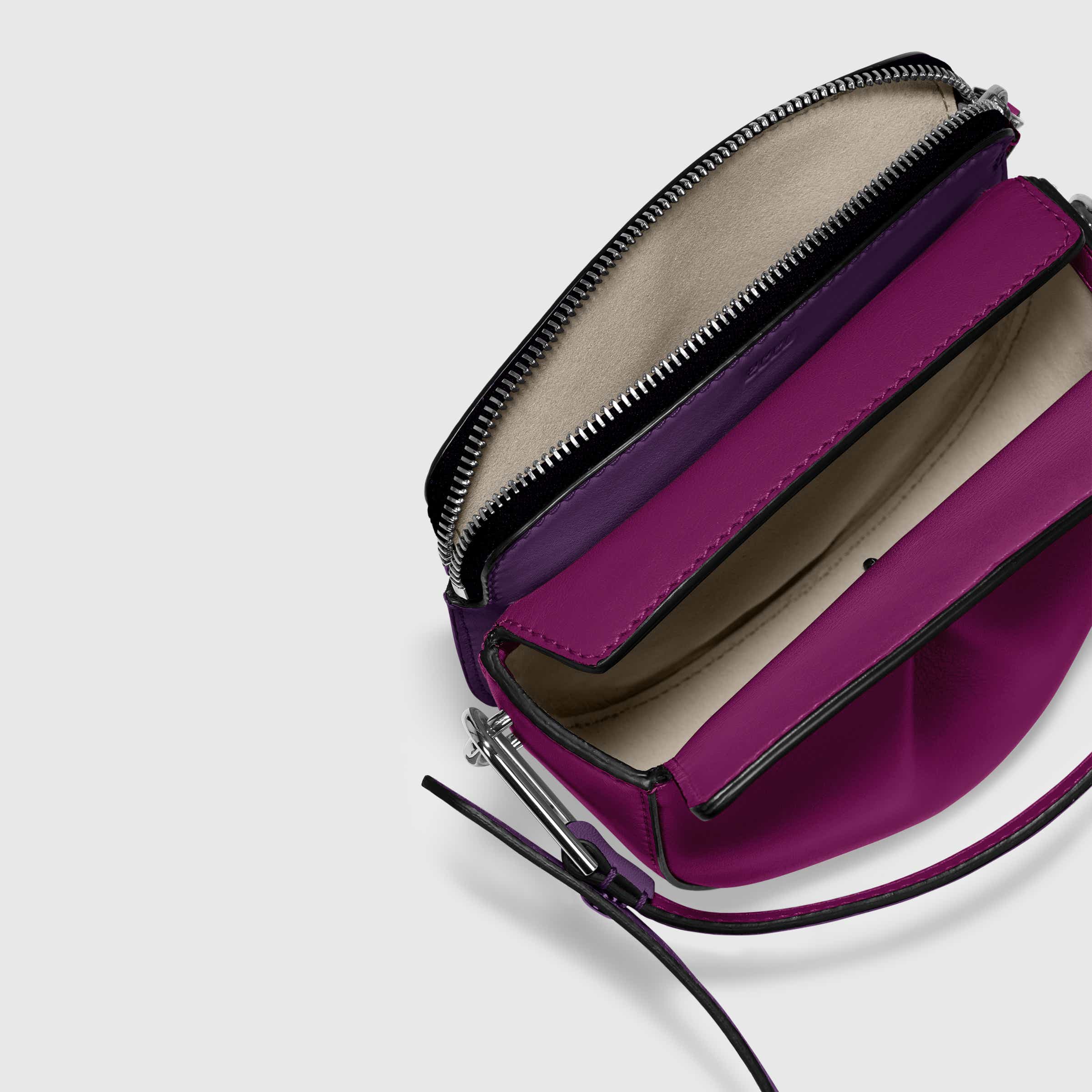 ECCO® E Leather Saddle Bag - Purple - Inside