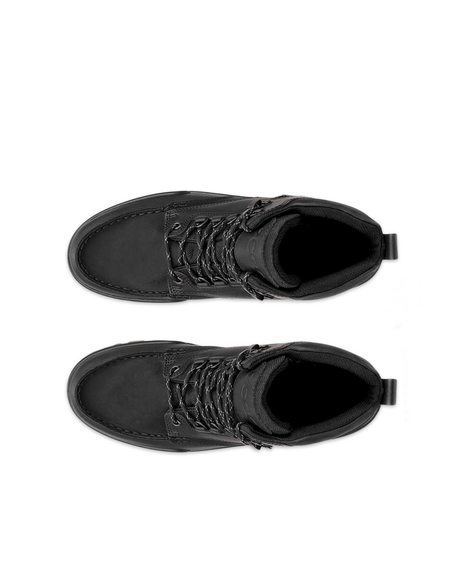 Men's ECCO® Track 25 Leather Gore-Tex Mid-Cut Boot - Black - Top left pair