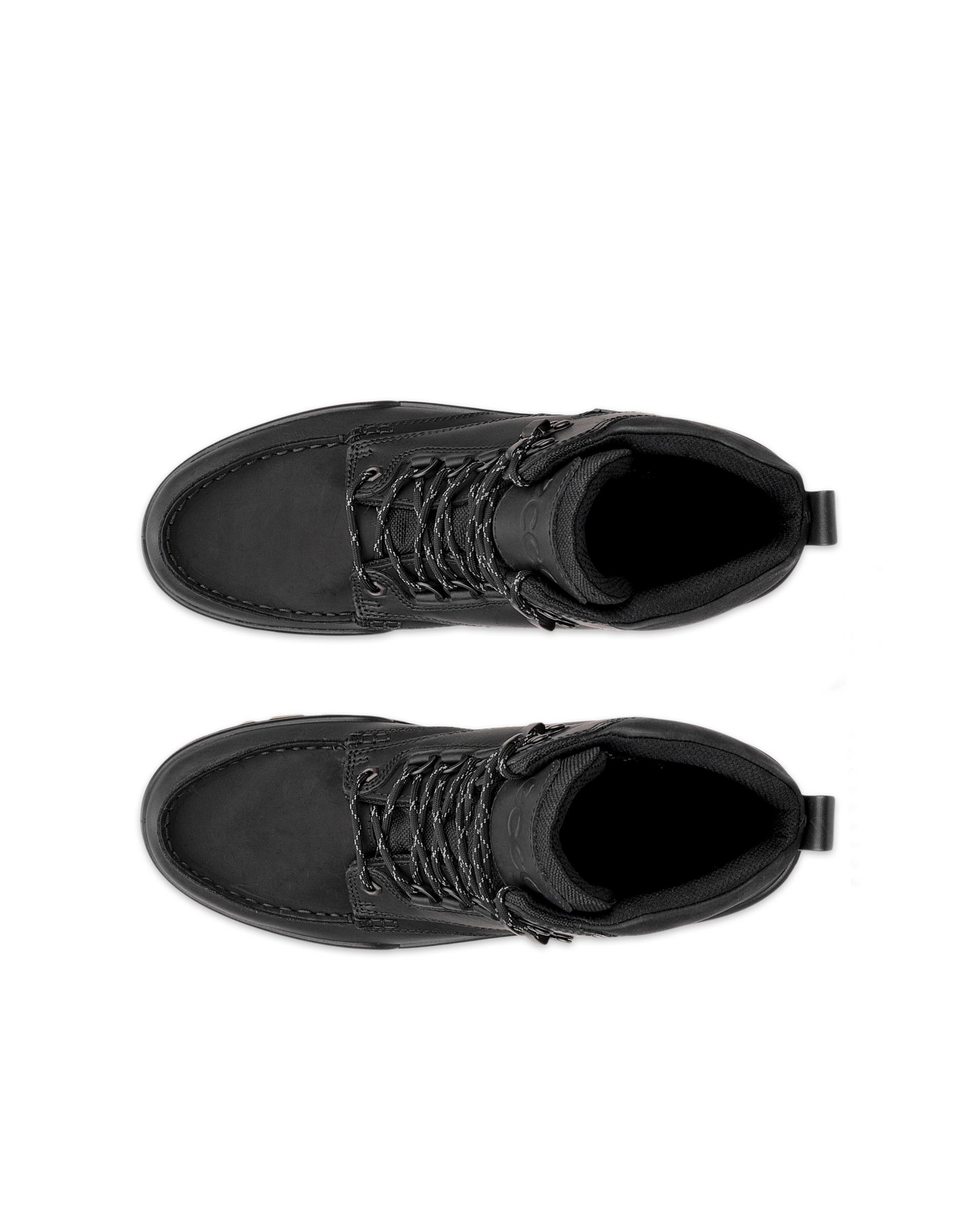 Men's ECCO® Track 25 Leather Gore-Tex Mid-Cut Boot - Black - Top left pair