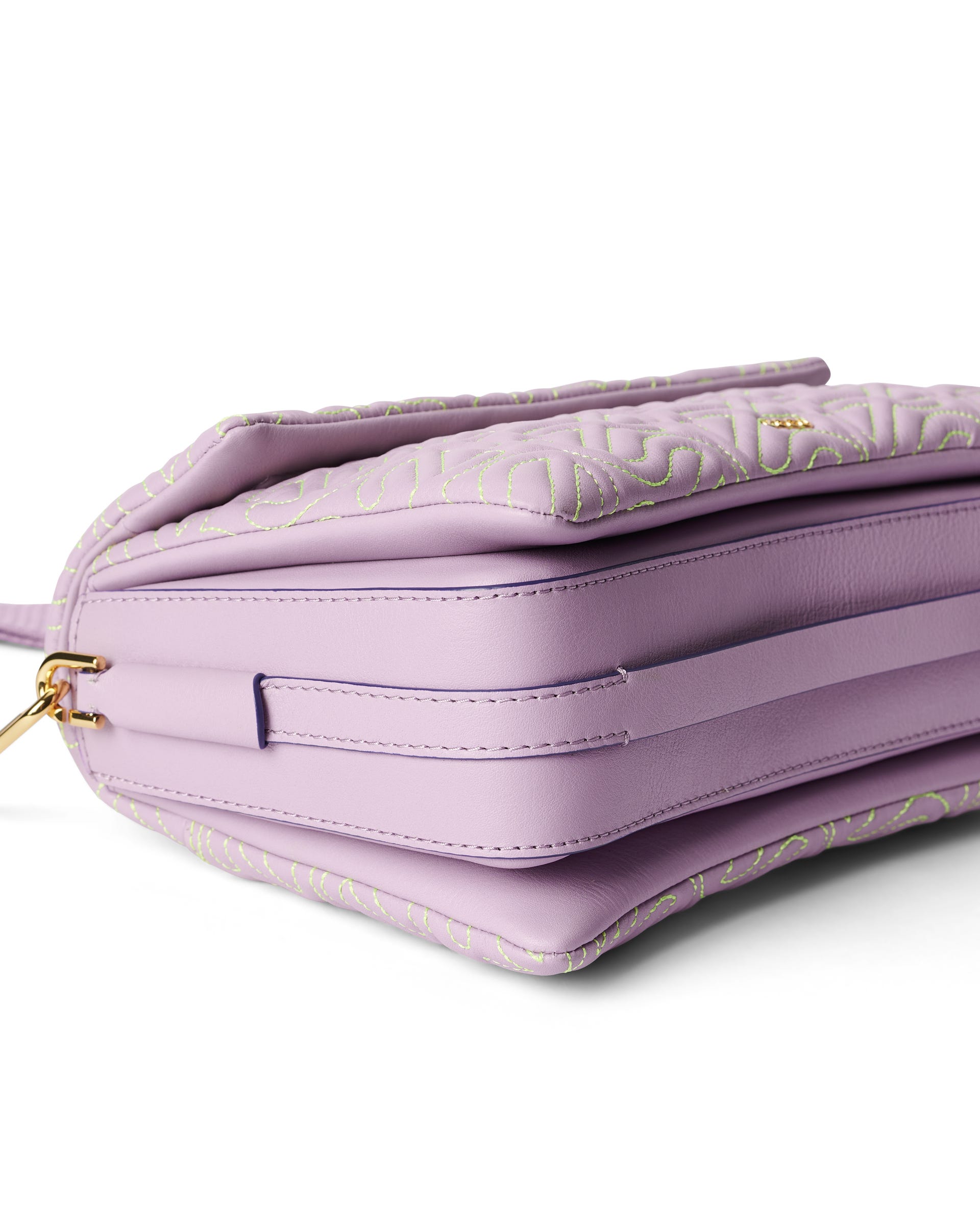 ECCO Pinch Large Quilted Wave レザークロスボディバッグ | パープル