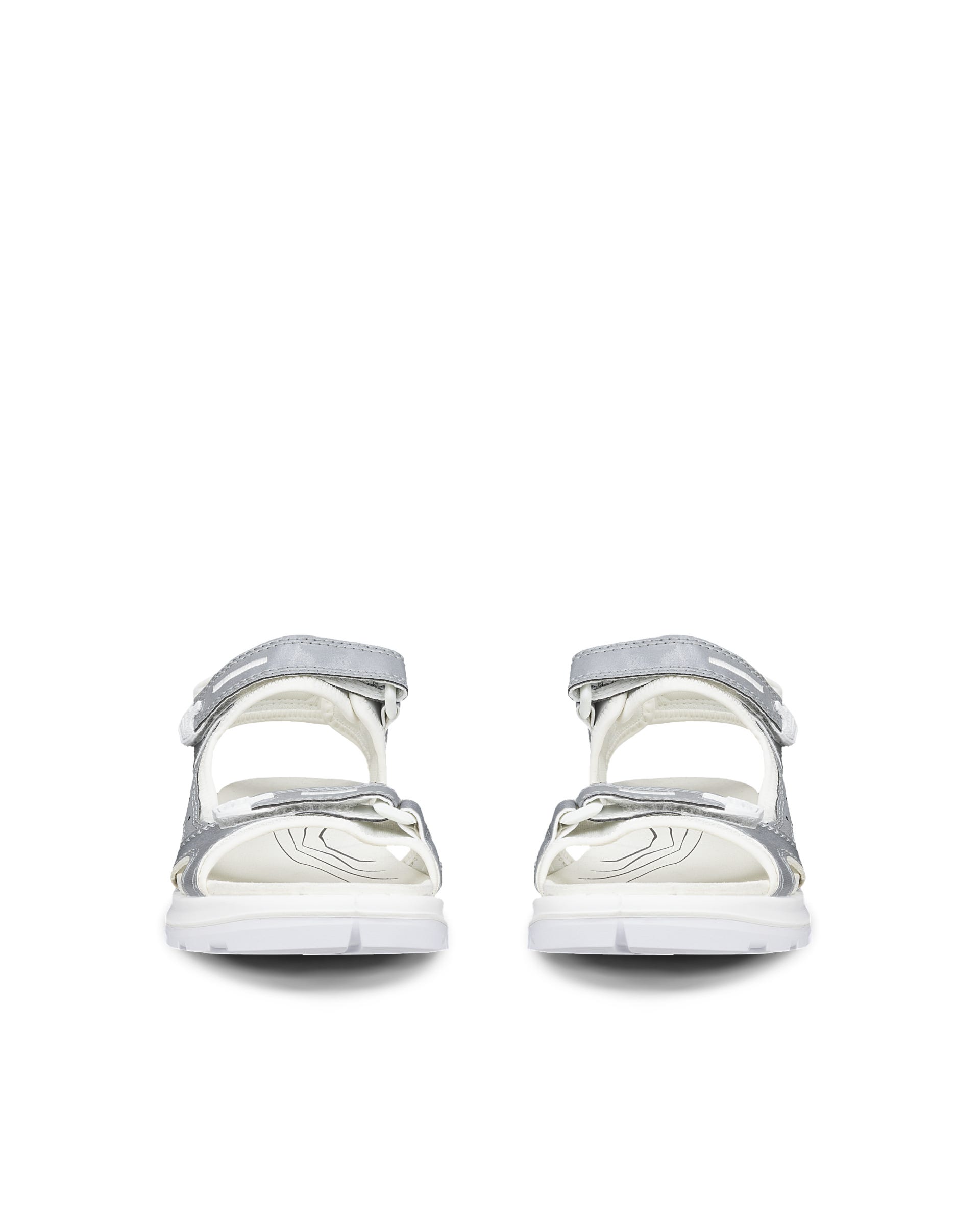 Women's ECCO® Offroad Textile Two Strap Sandal - Silver - Front pair