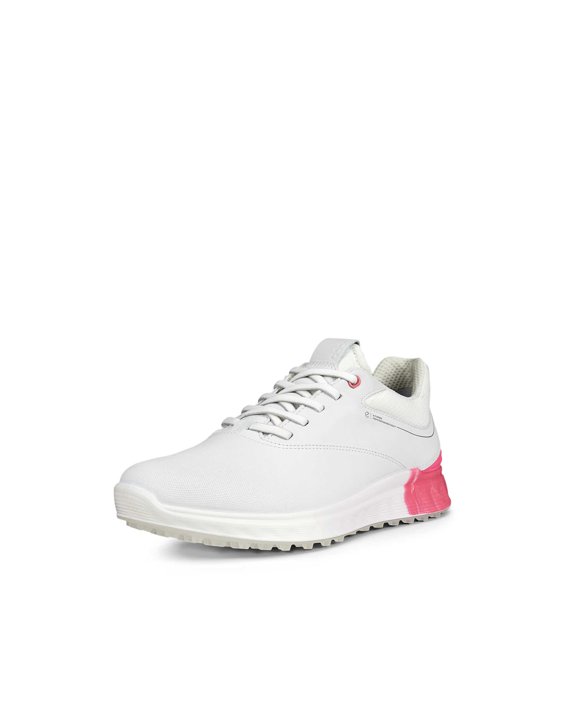 Ladies ECCO® Golf S-Three Leather Gore-Tex Shoe - White - Main