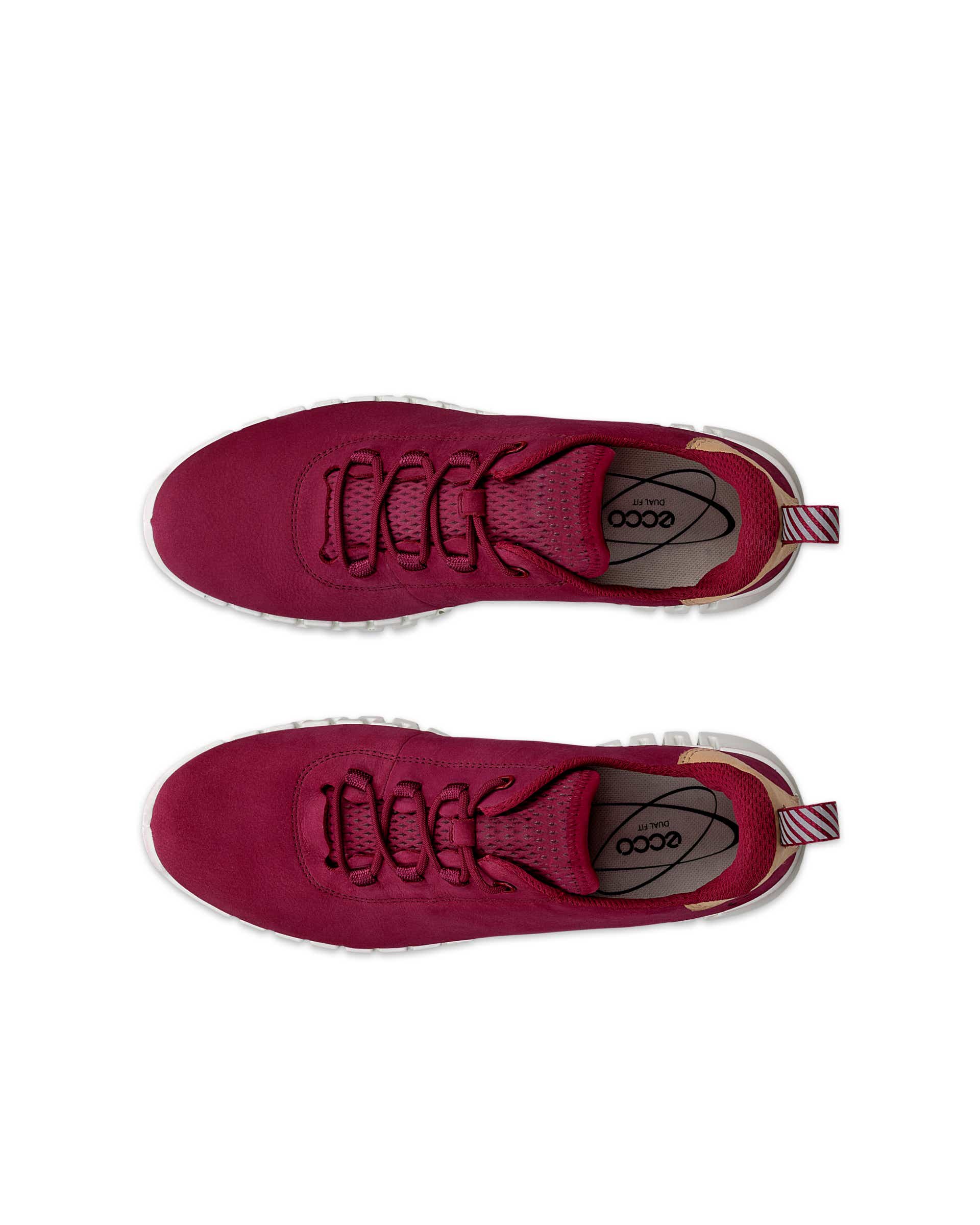 ECCO® GRUUV dames nubuck sneaker - Rood - Top left pair