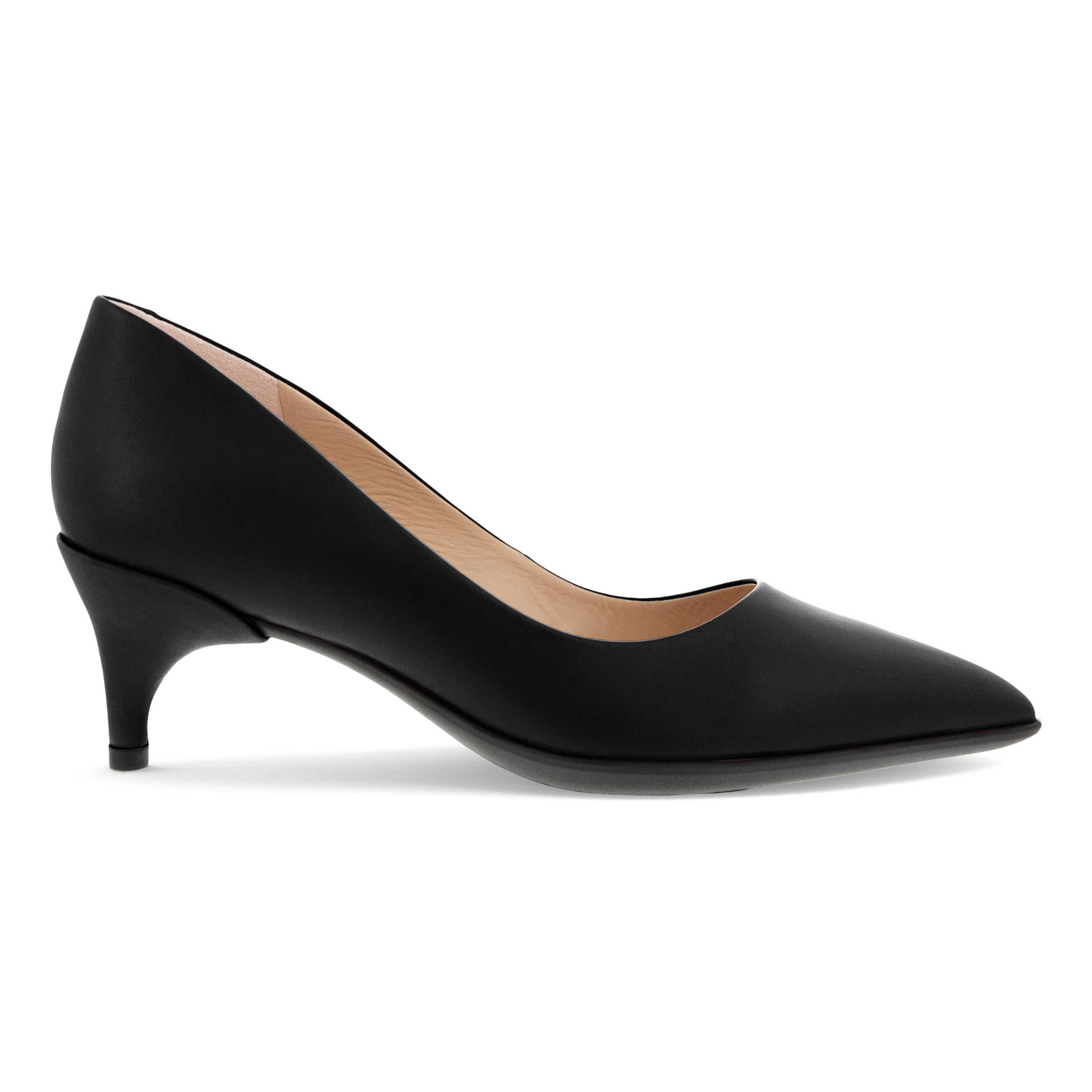 Women's ECCO® Shape Stiletto 45 Leather Stiletto Pump - Black - Outside