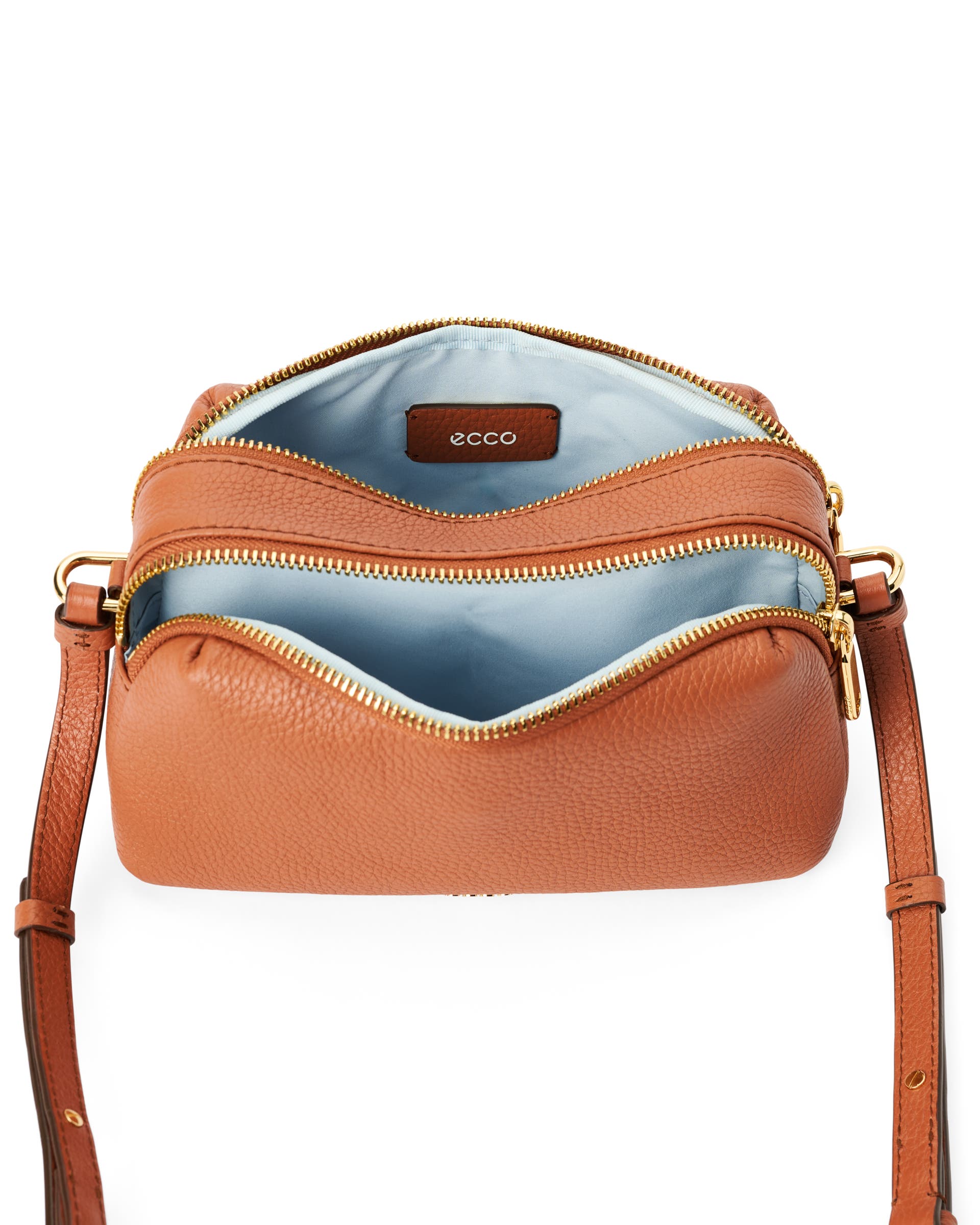 ECCO® Leather Curve Camera Bag - Brown - Inside