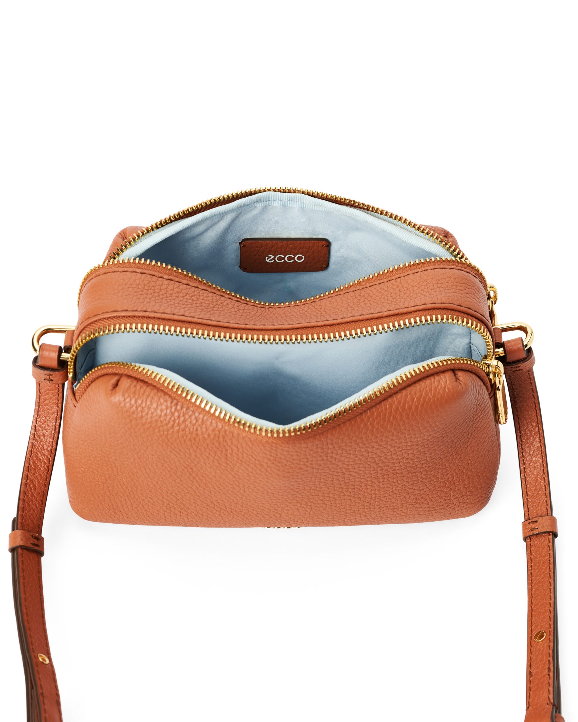 ECCO® Leather Curve Camera Bag - Brown - Inside