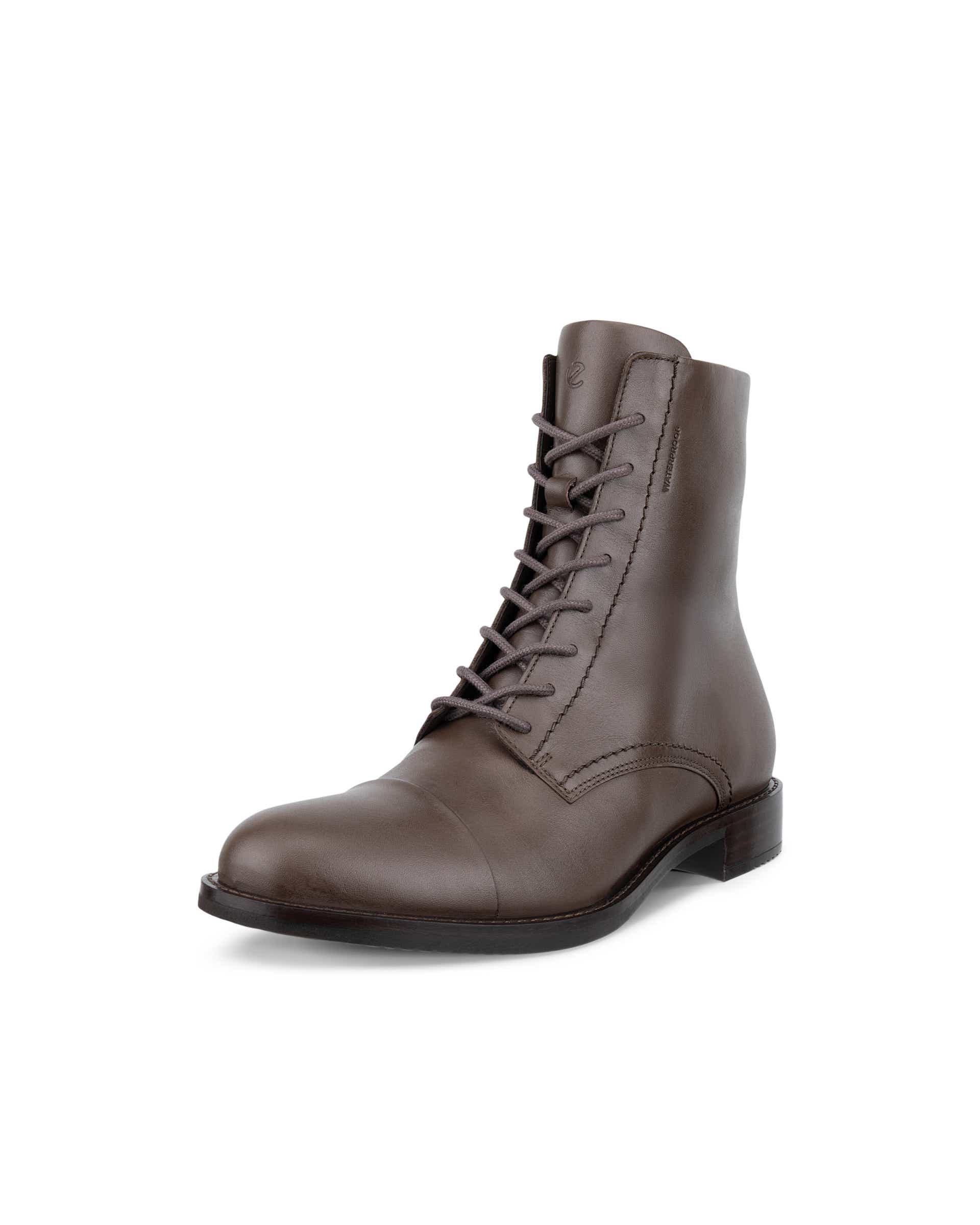 Women's ECCO® SARTORELLE 25 Leather Waterproof Lace-Up Boot - Brown - Main