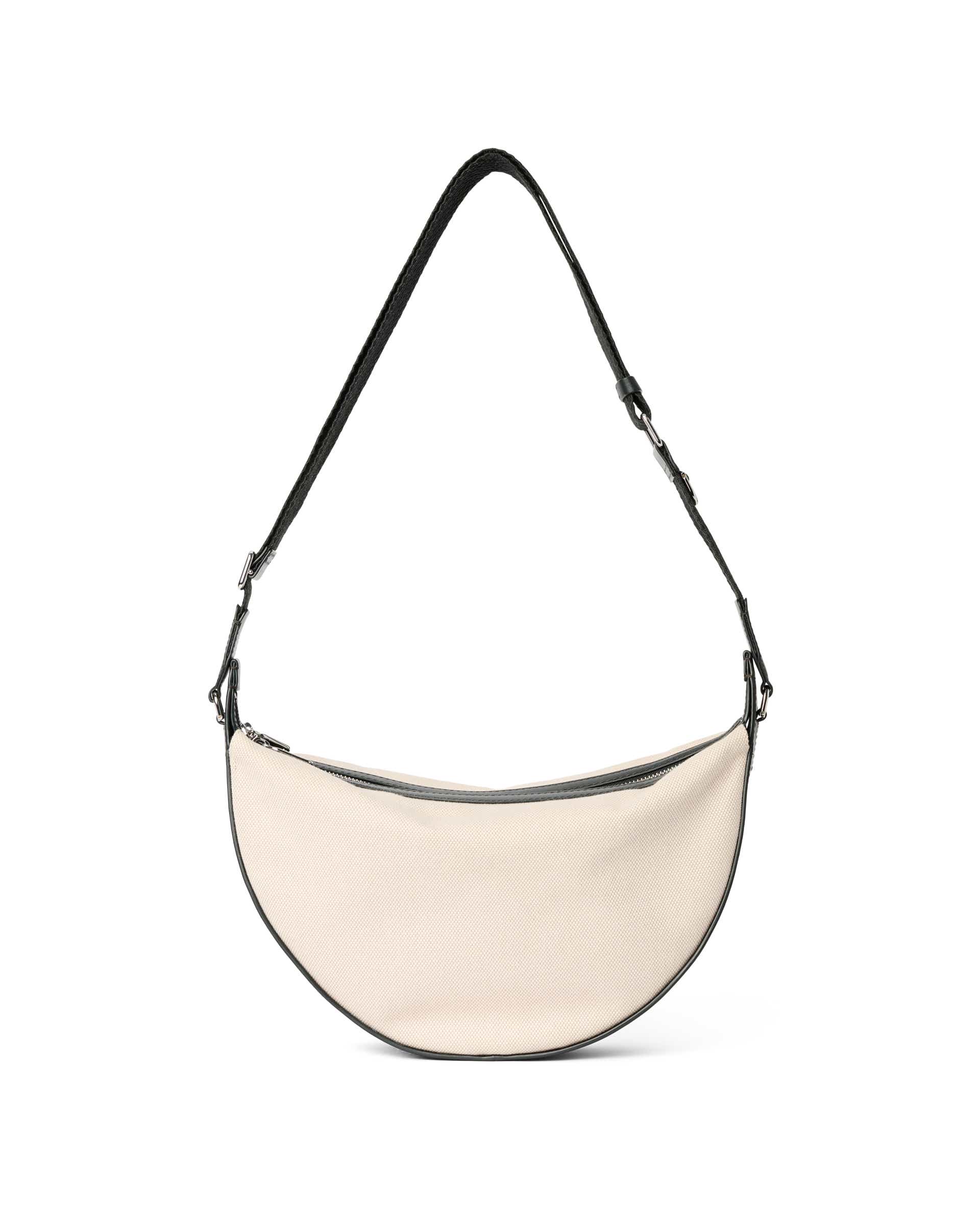 ECCO® Fortune Medium Canvas Leather Crossbody Bag - Beige - Back