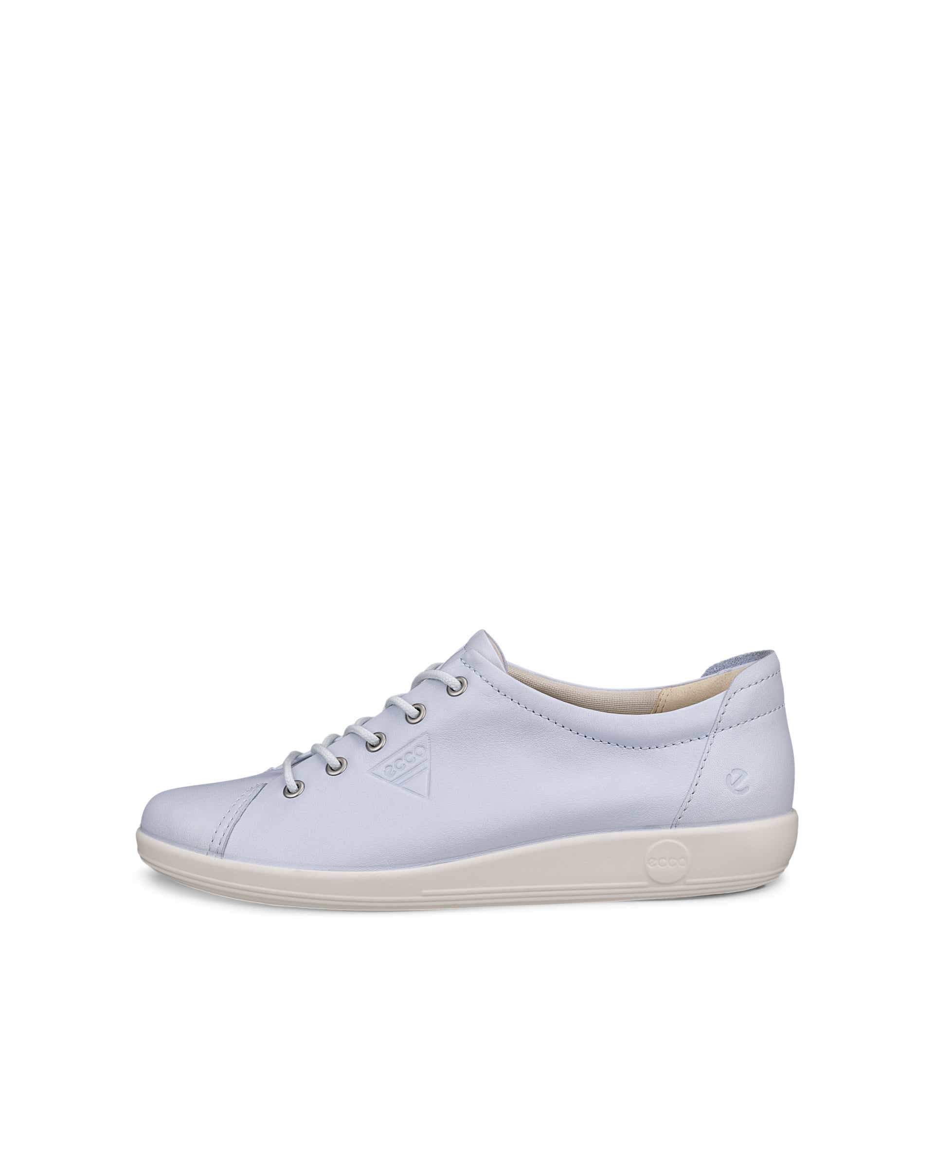 ECCO® SOFT 2.0 chaussures à lacet en cuir pour femme - Bleu - Outside