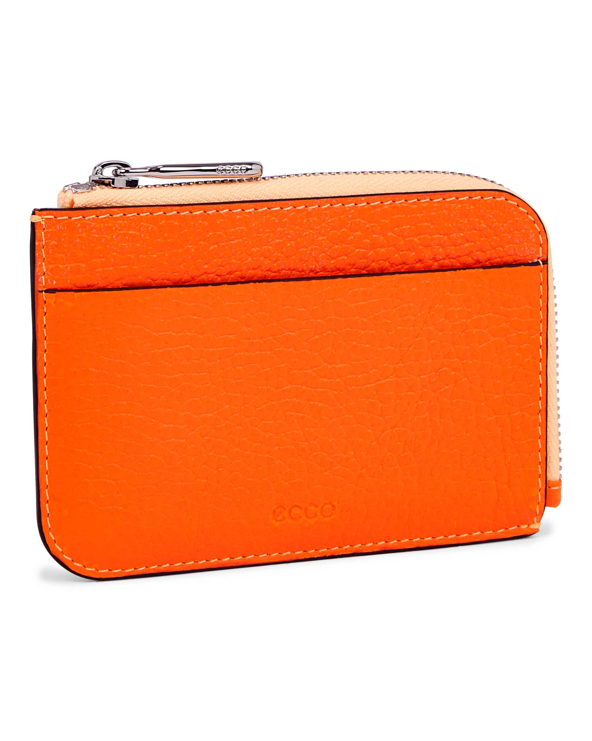 ECCO Card Case Zipped Pebbled レザーカードケース - オレンジ - Main