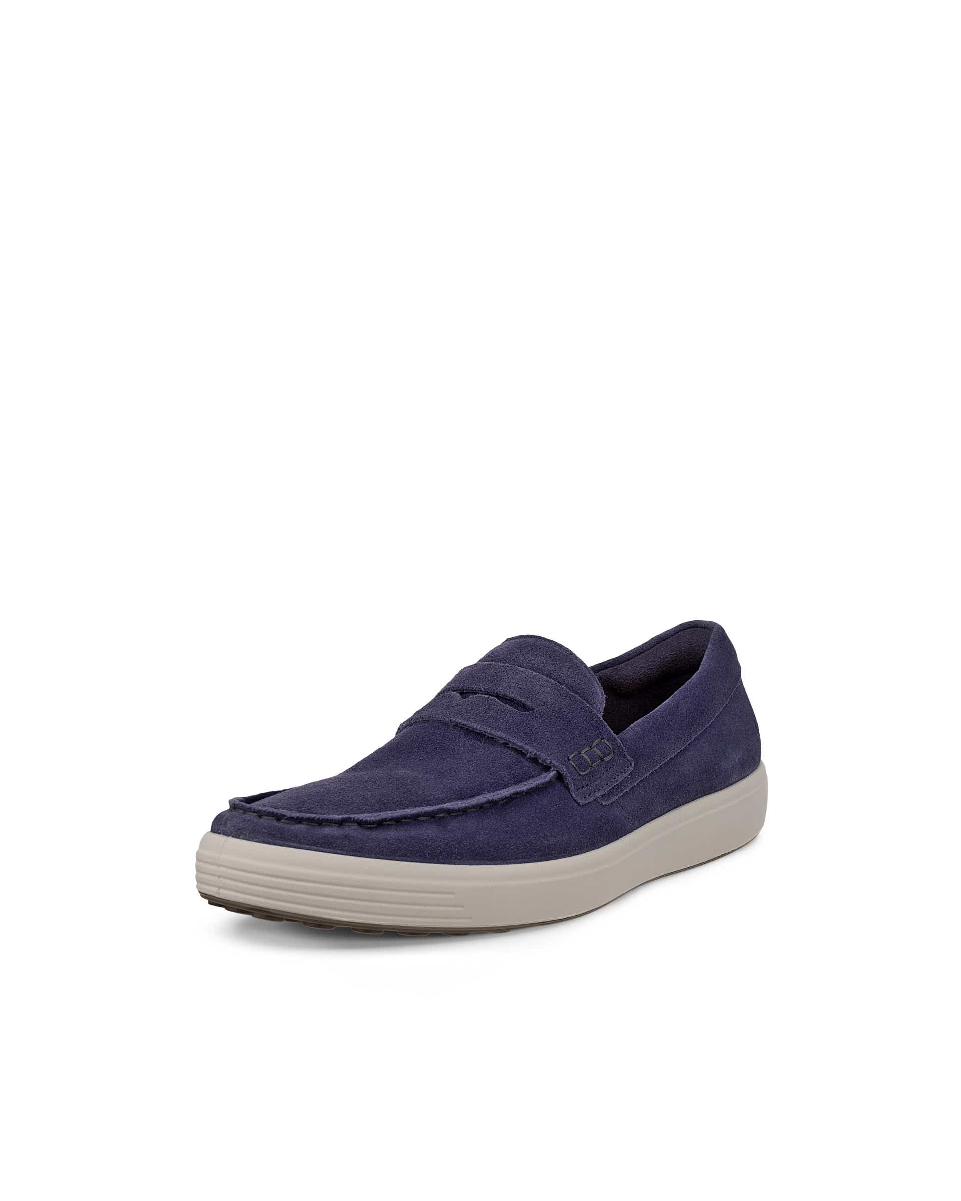 Men's ECCO® Soft 7 Suede Penny Loafer - Purple - Main