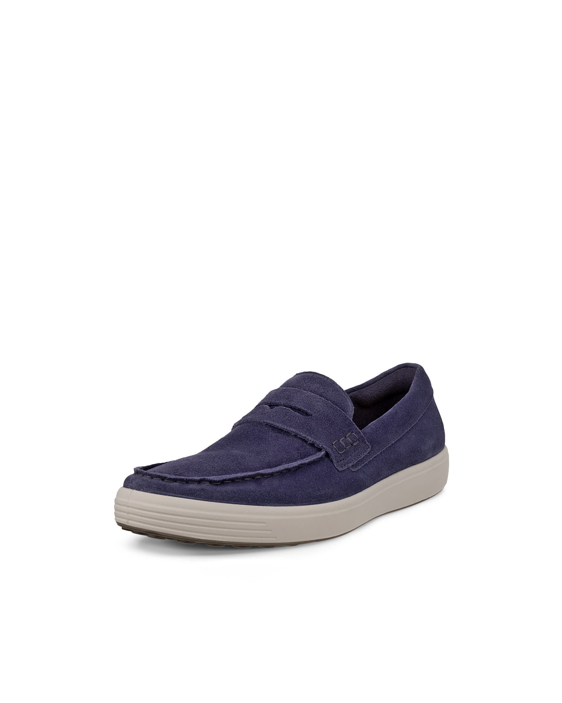 Men's ECCO® Soft 7 Suede Penny Loafer - Purple - Main