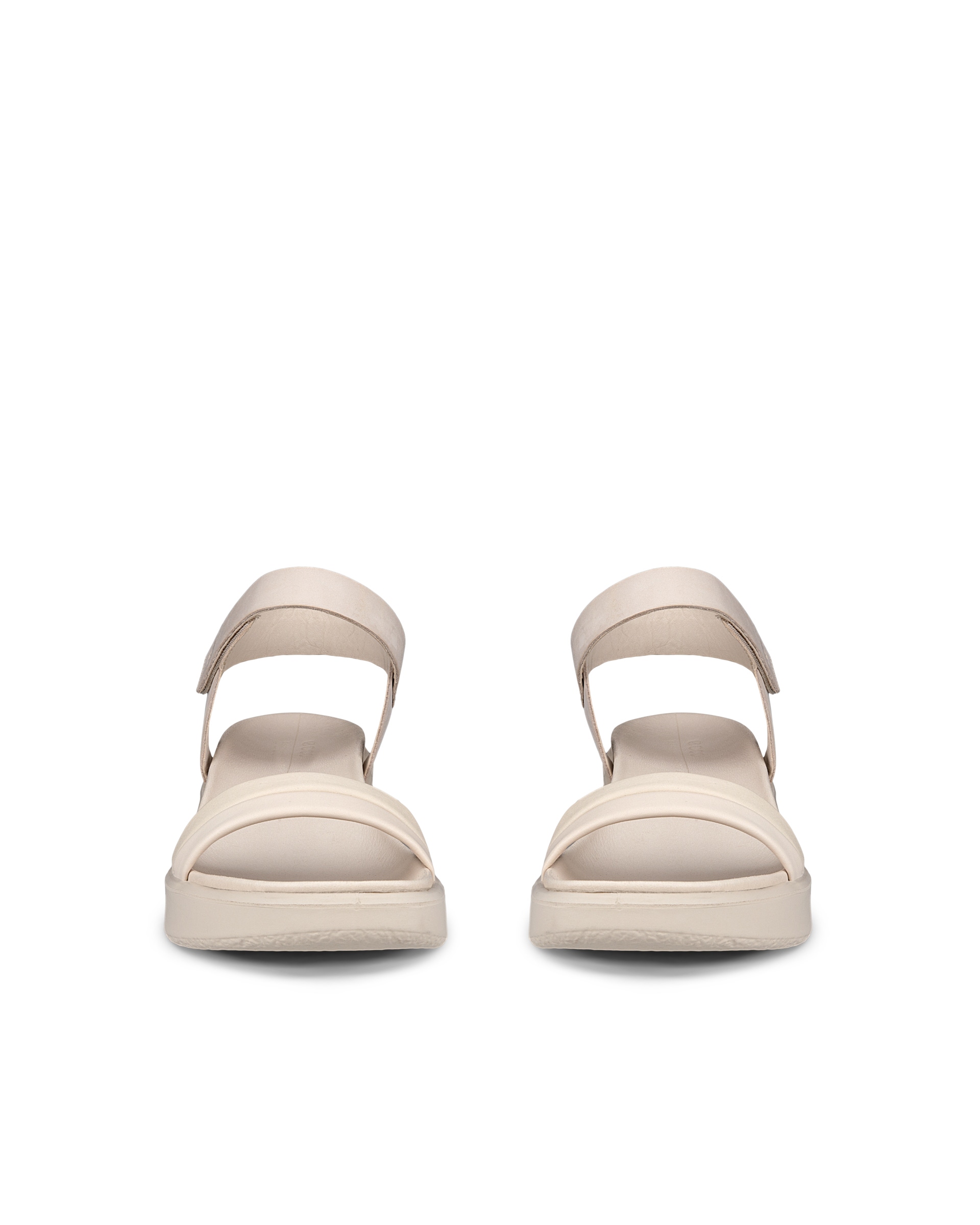 ECCO® Flowt LX sandale compensée cuir pour femme - Beige - Front pair