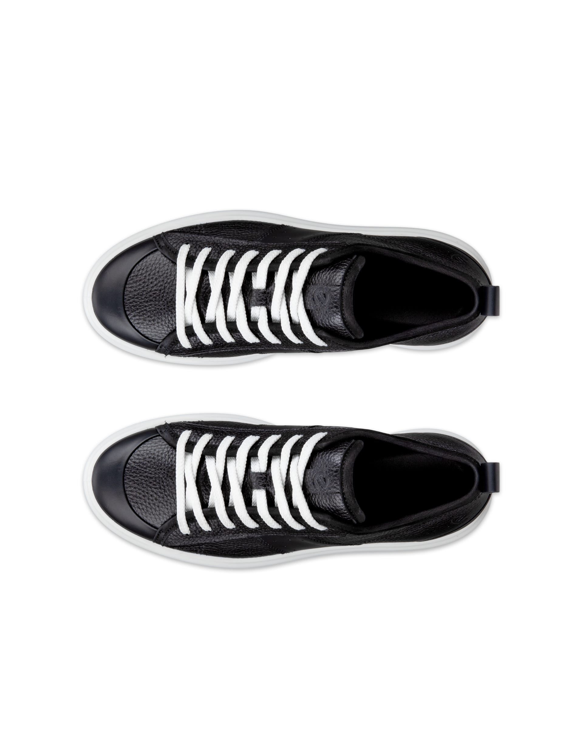 Women's ECCO® Street Ace Leather Sneaker - Black - Top left pair