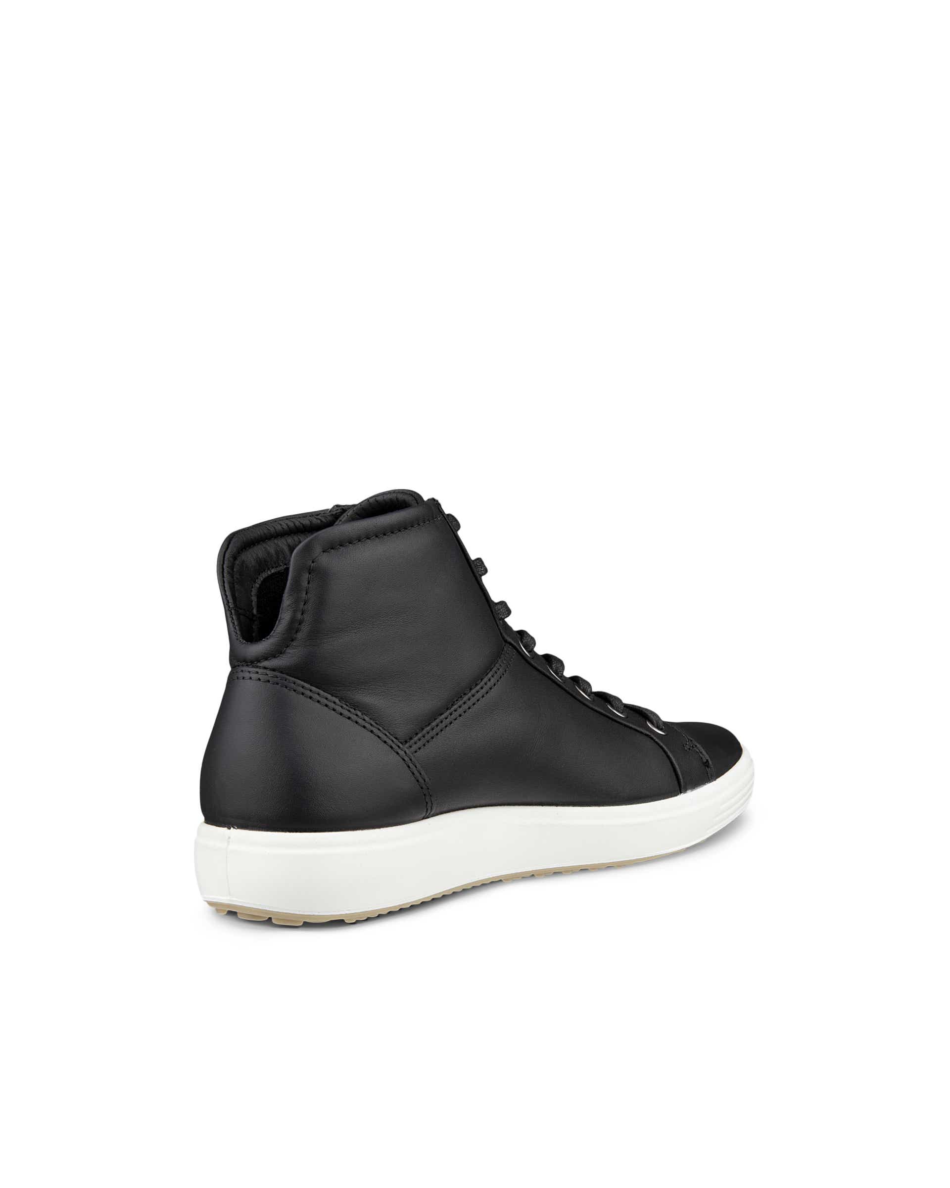 ECCO® Soft 7 baskets montante en cuir pour femme - Noir - Back