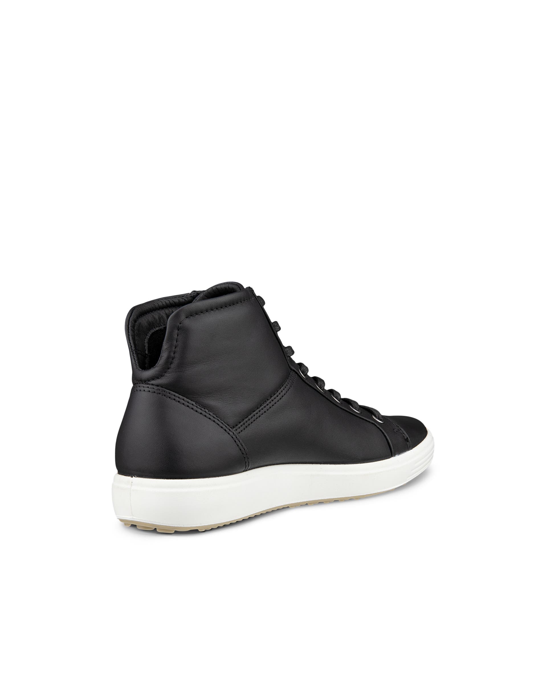 ECCO® Soft 7 Damen High-Top Sneaker aus Leder - Schwarz - Back