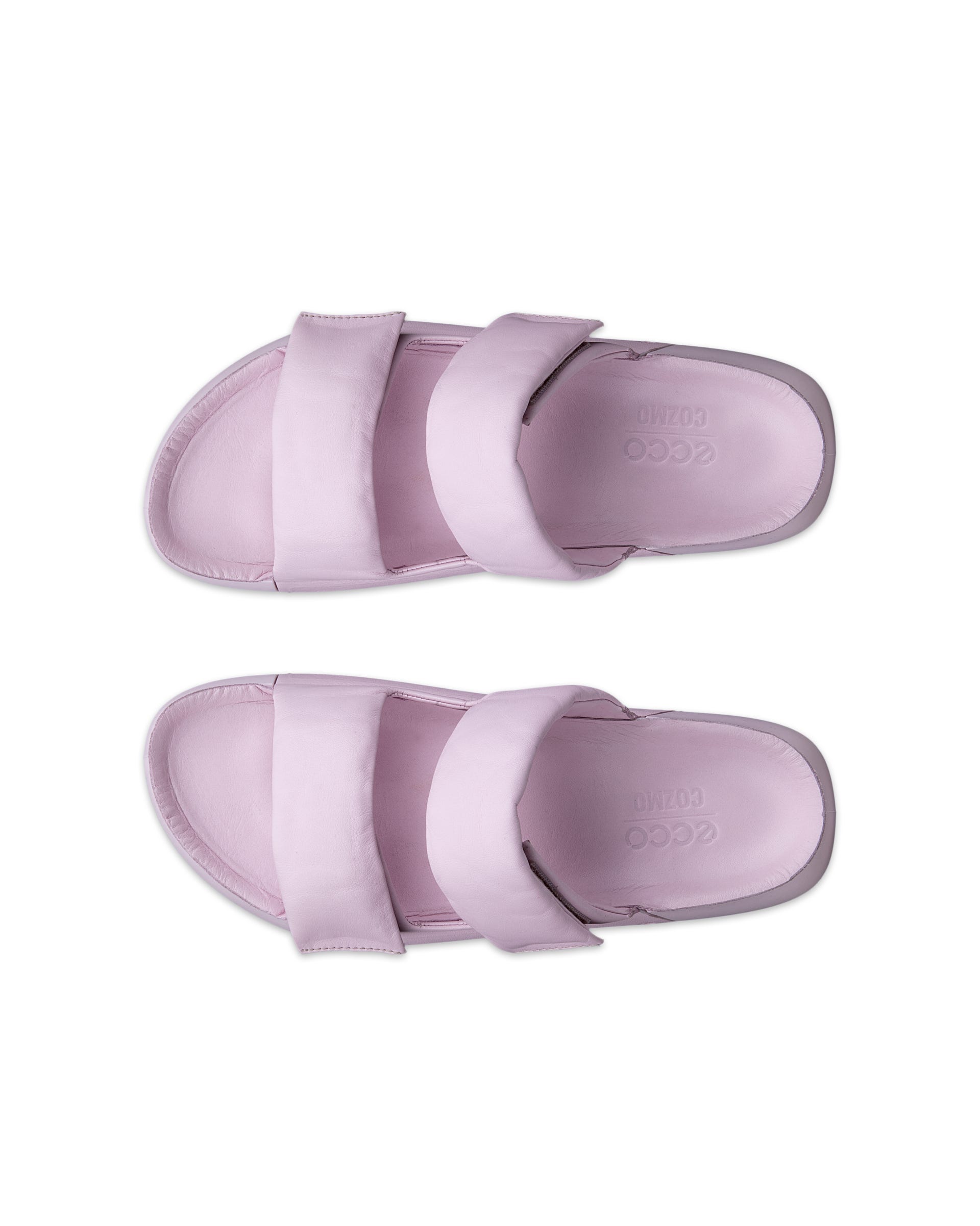 ECCO Cozmo PF ウィメンズ レザーサンダル - ピンク - Top left pair